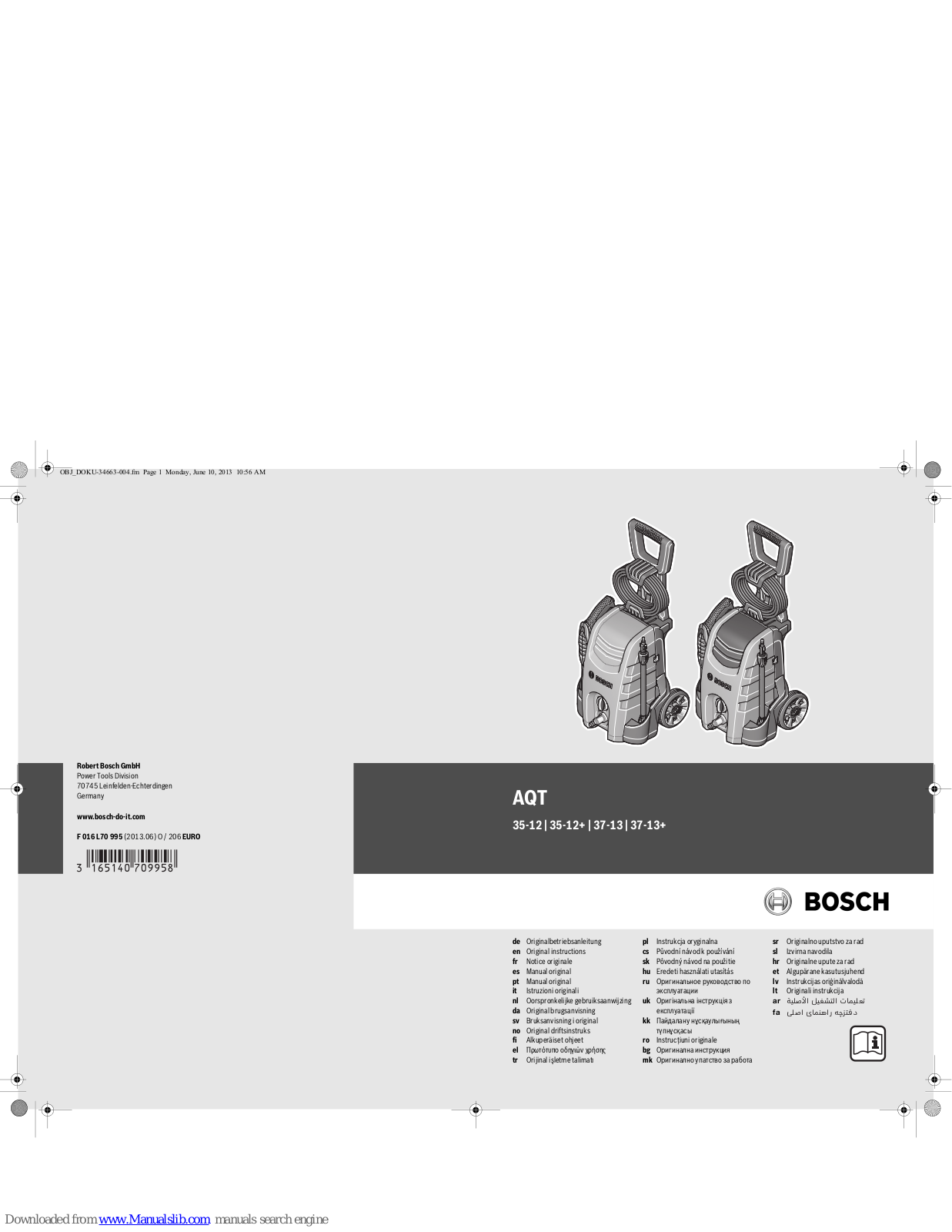 Bosch AQT 35-12 Original Instructions Manual