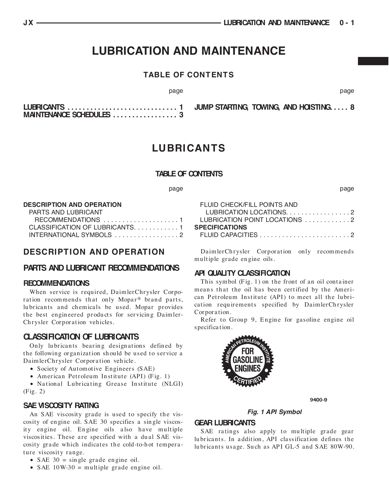 Chrysler Stratus 2000, Stratus 1997, Stratus 1996, Stratus 1995, Stratus 1999 User Manual