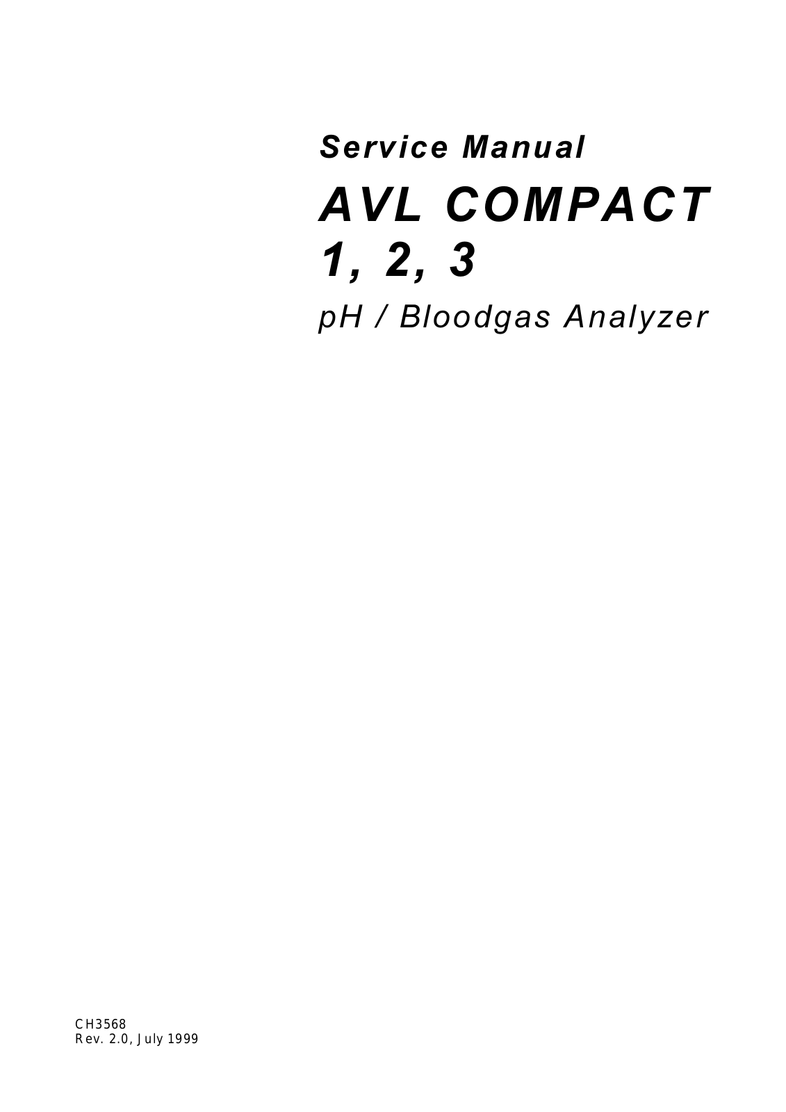 Roche AVL Compact1, AVL Compact2, AVL Compact3 Service manual