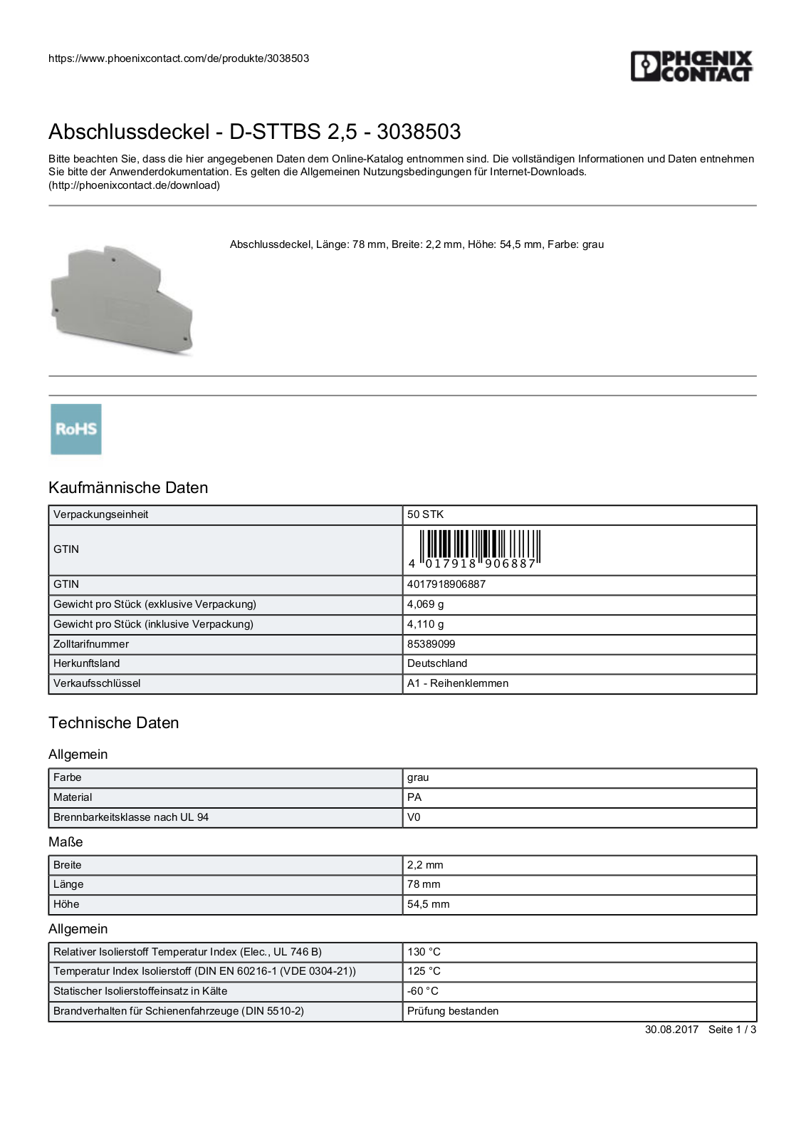 PHOENIX-CONTACT D-STTBS 2,5 Datasheet - ManualMachine.com