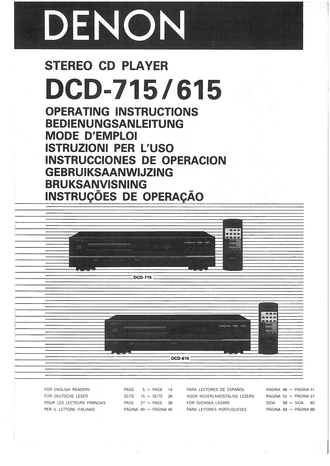 Denon DCD-615, DCD-715 Owner's Manual