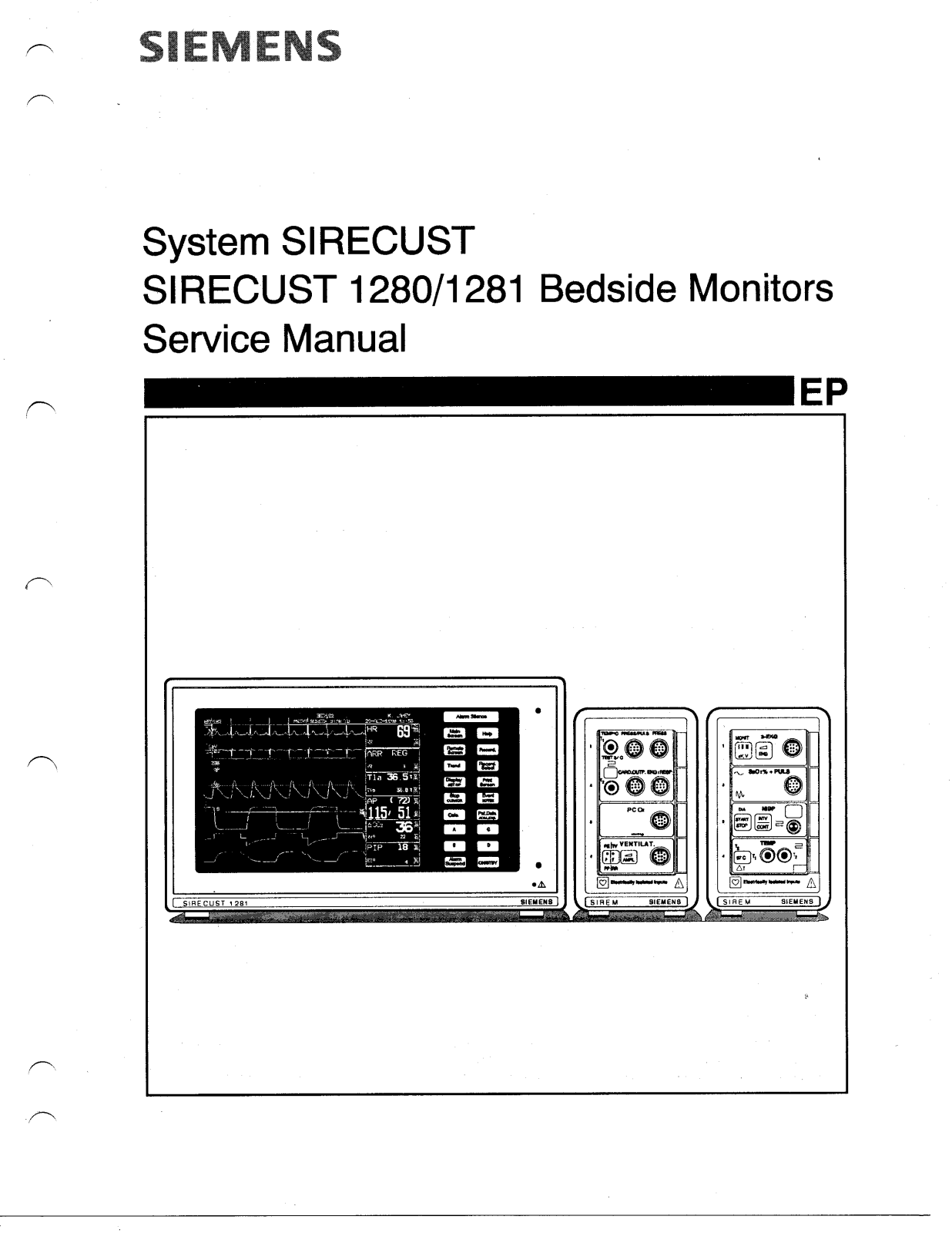 Siemens Sirecust 1280, Sirecust 1281 Service monitor