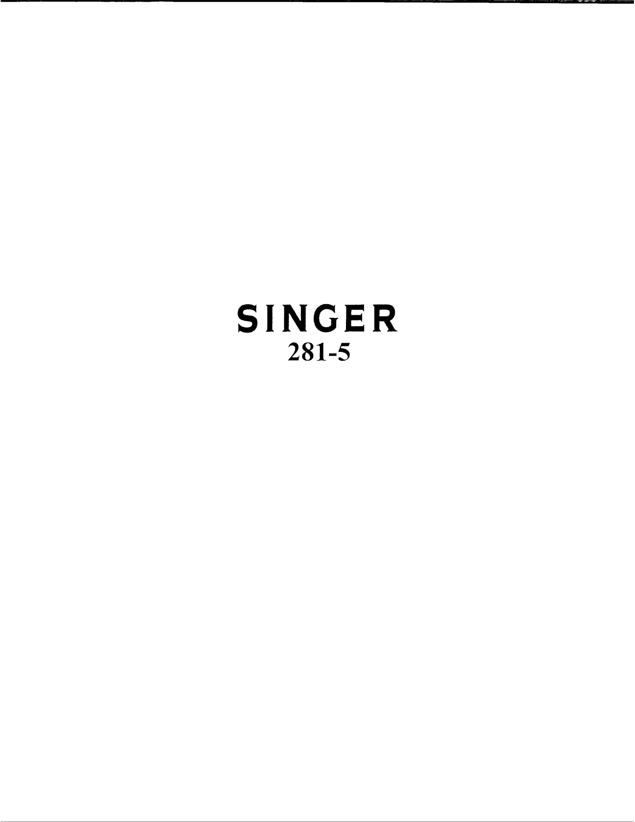 SINGER 281-5 Parts List