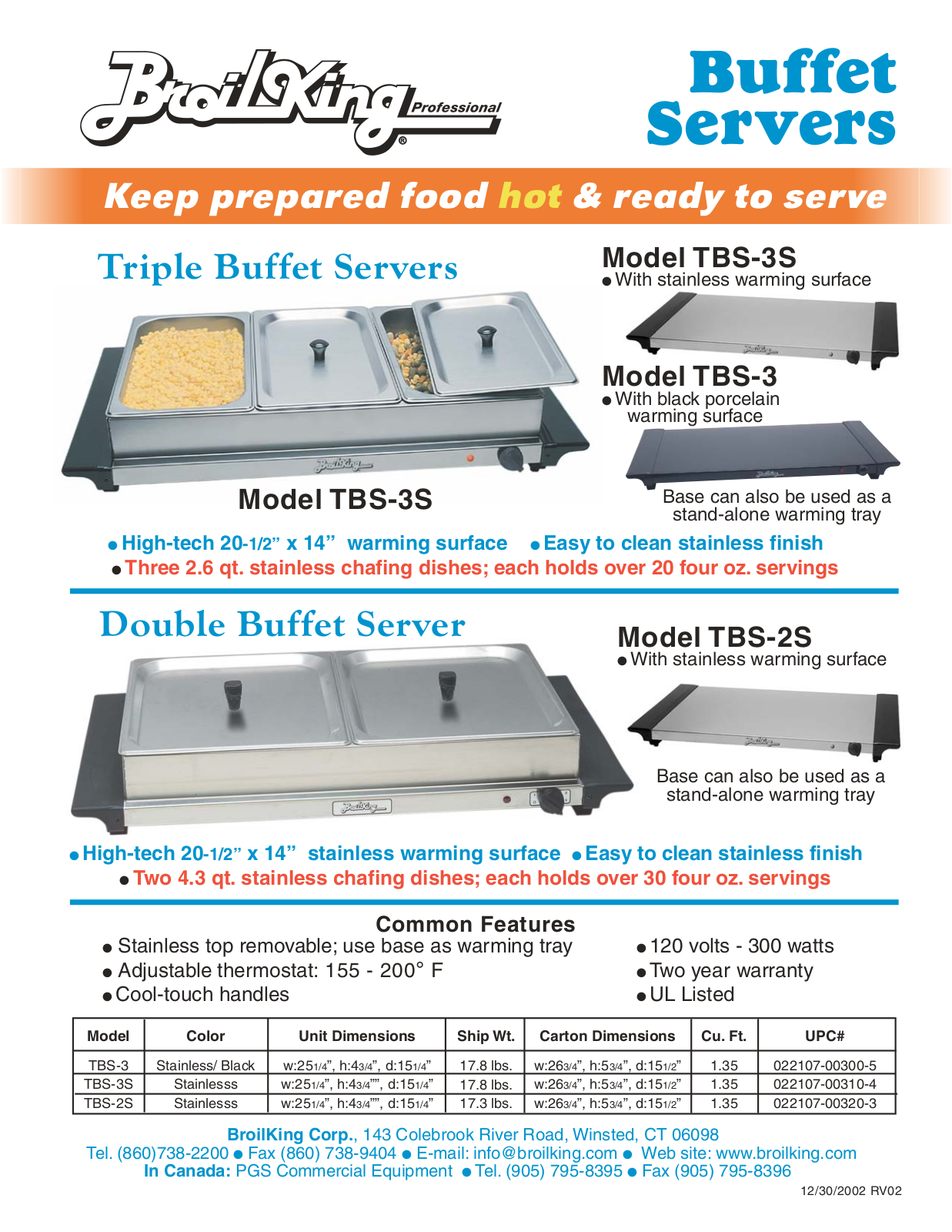 Broil King TBS-3S User Manual