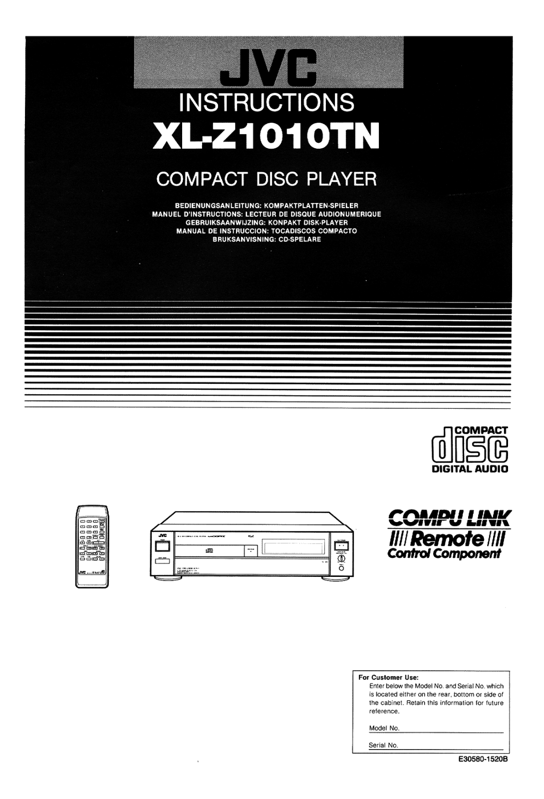 JVC XLZ-1010-TN Owners manual