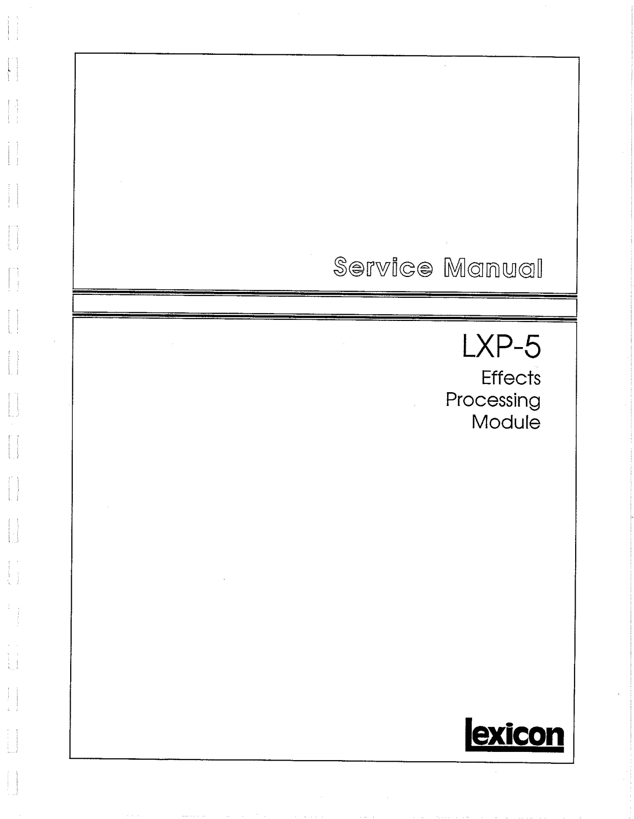 Lexicon LXP-5 Schematic