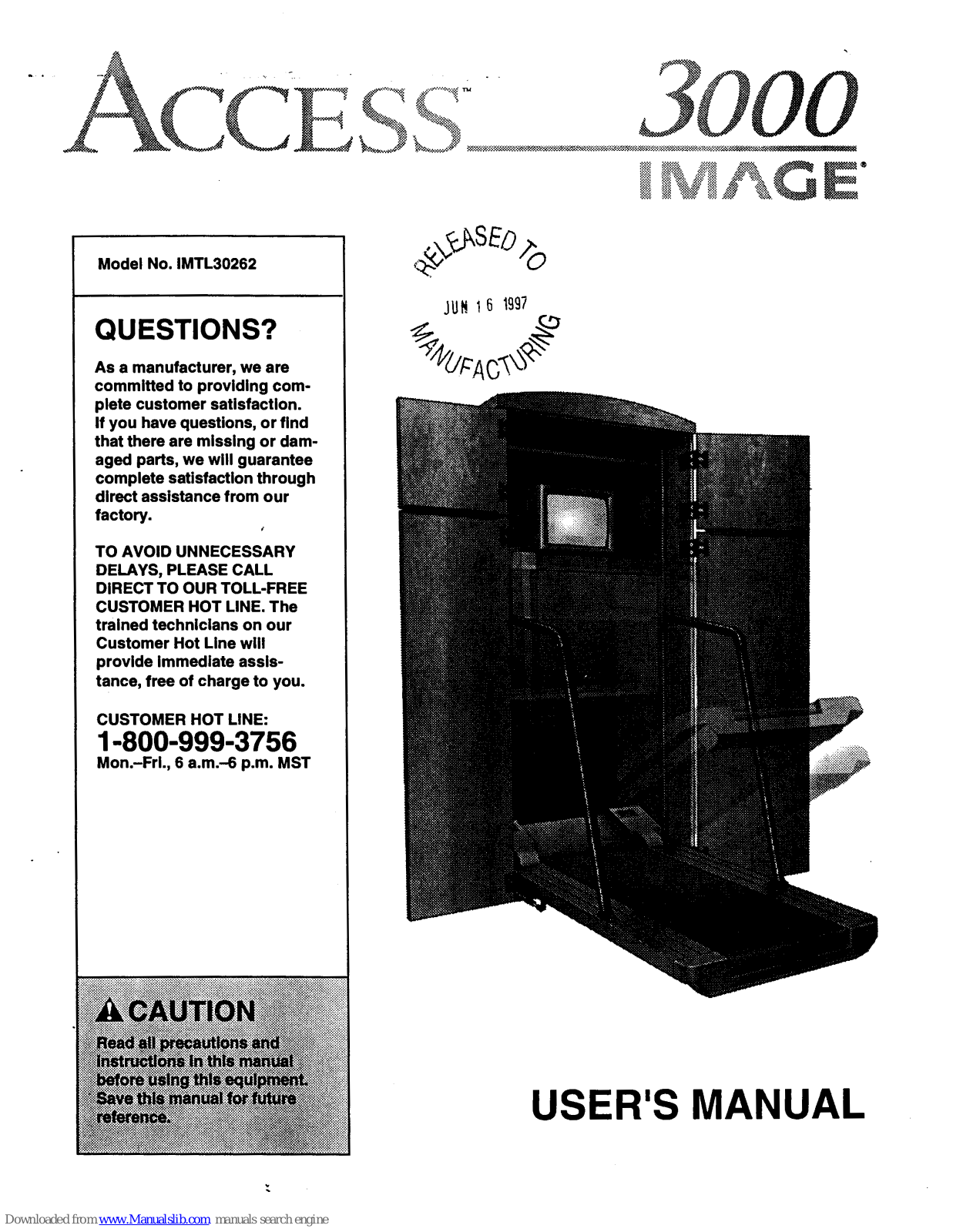 Image Access 3000, IMTL30262 User Manual