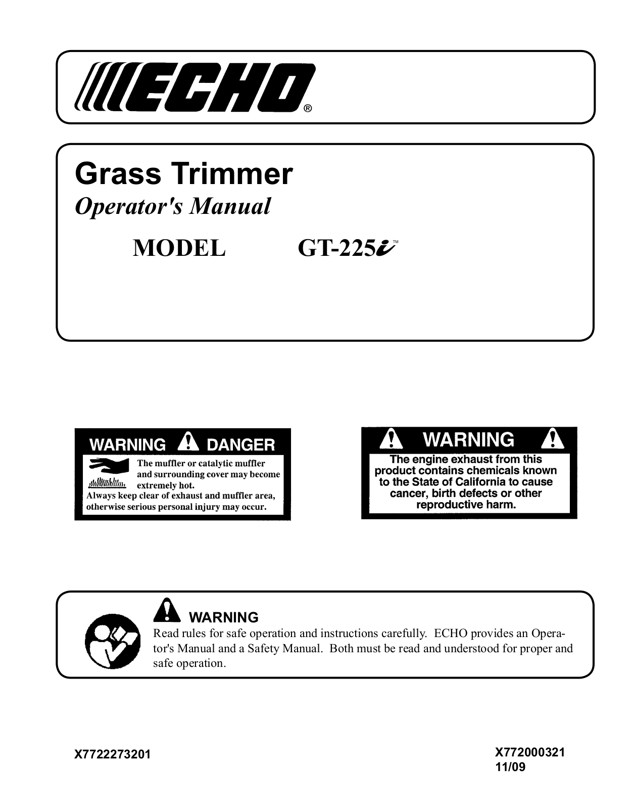 Echo GT-225i User Manual