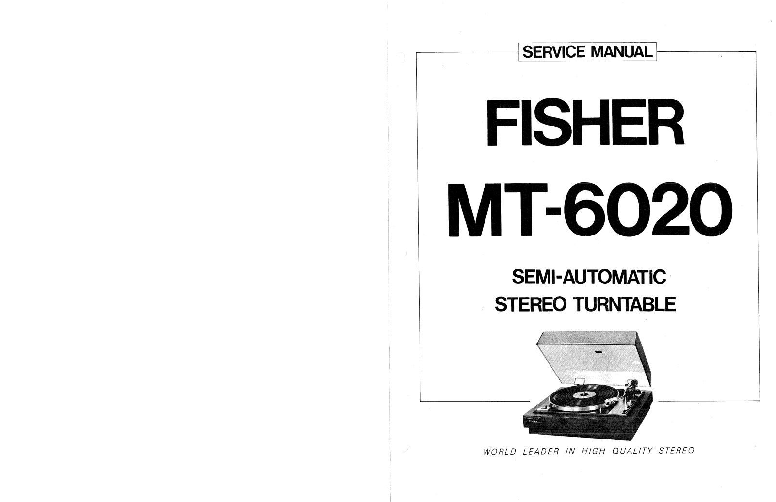 Fisher MT-6020 Service manual