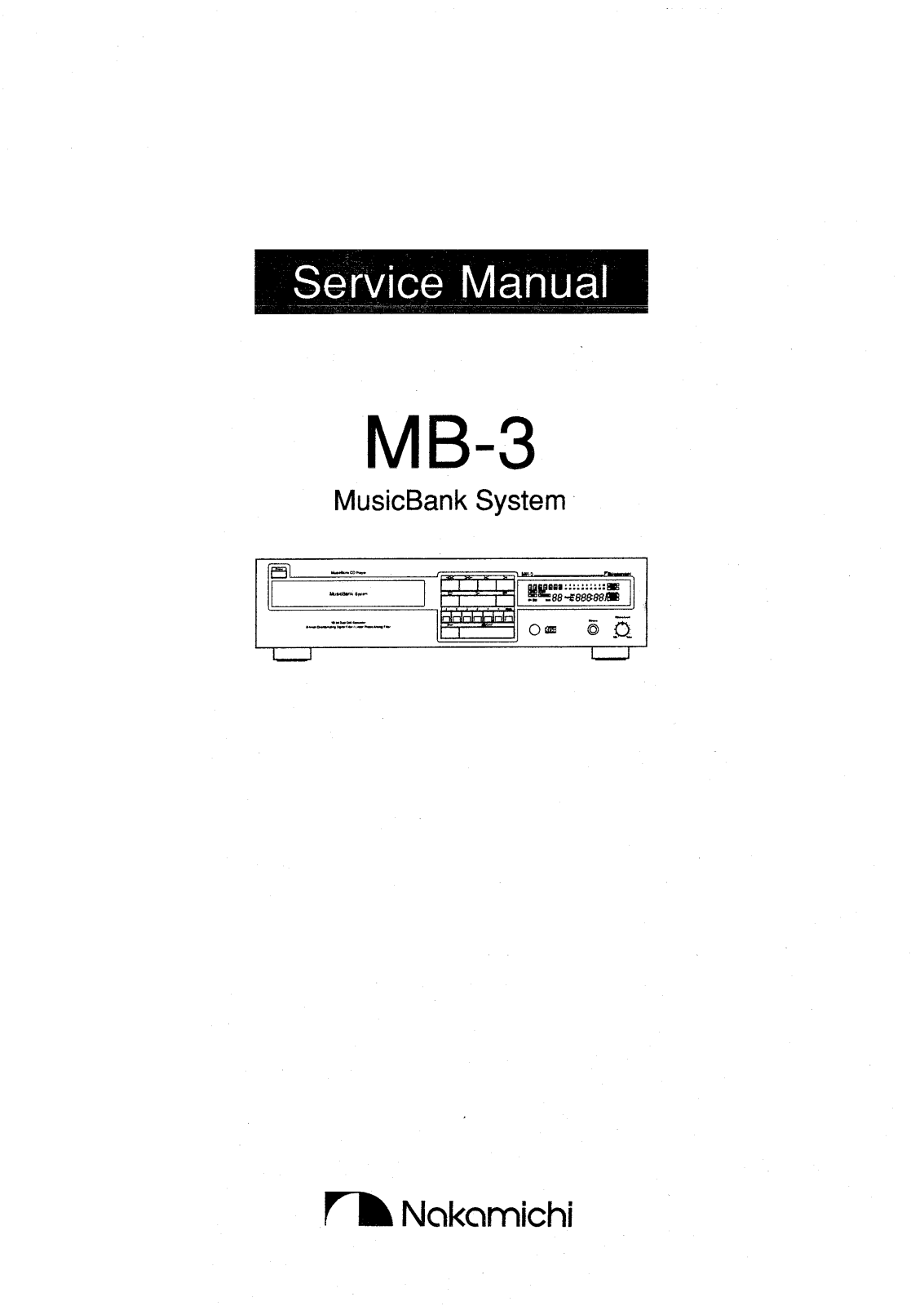 Nakamichi MB-3 Service manual
