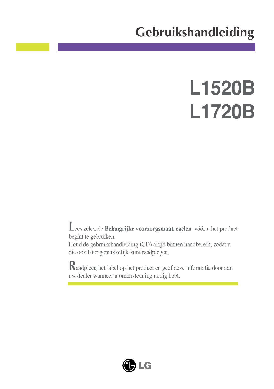 Lg L1520B, L1720B User Manual