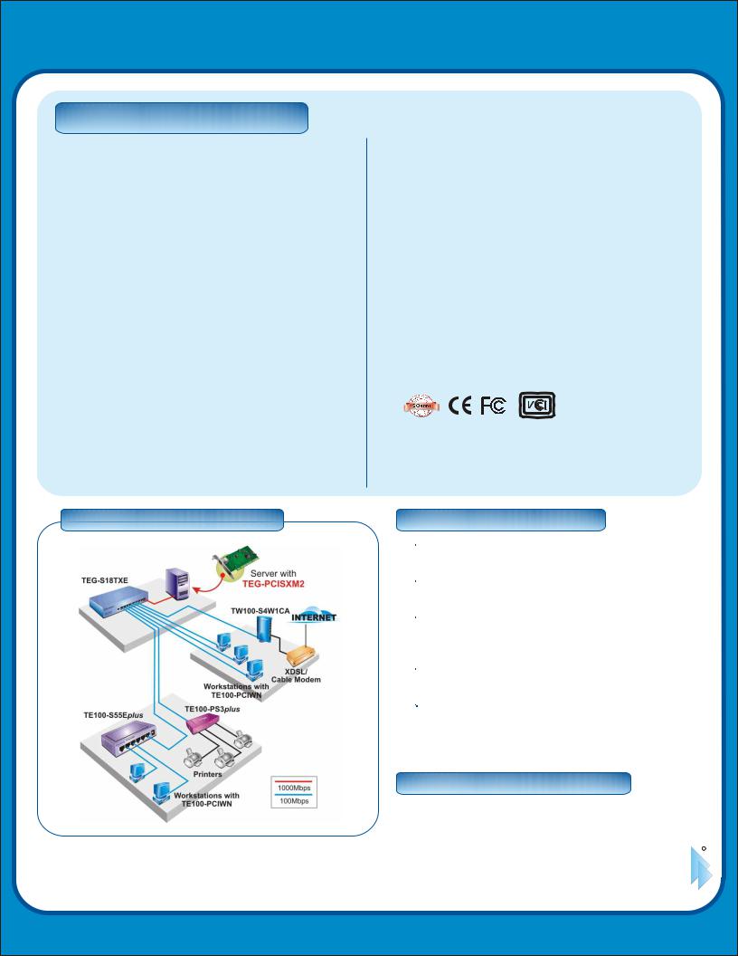 Trendnet TEG-PCISXM2 Datasheet