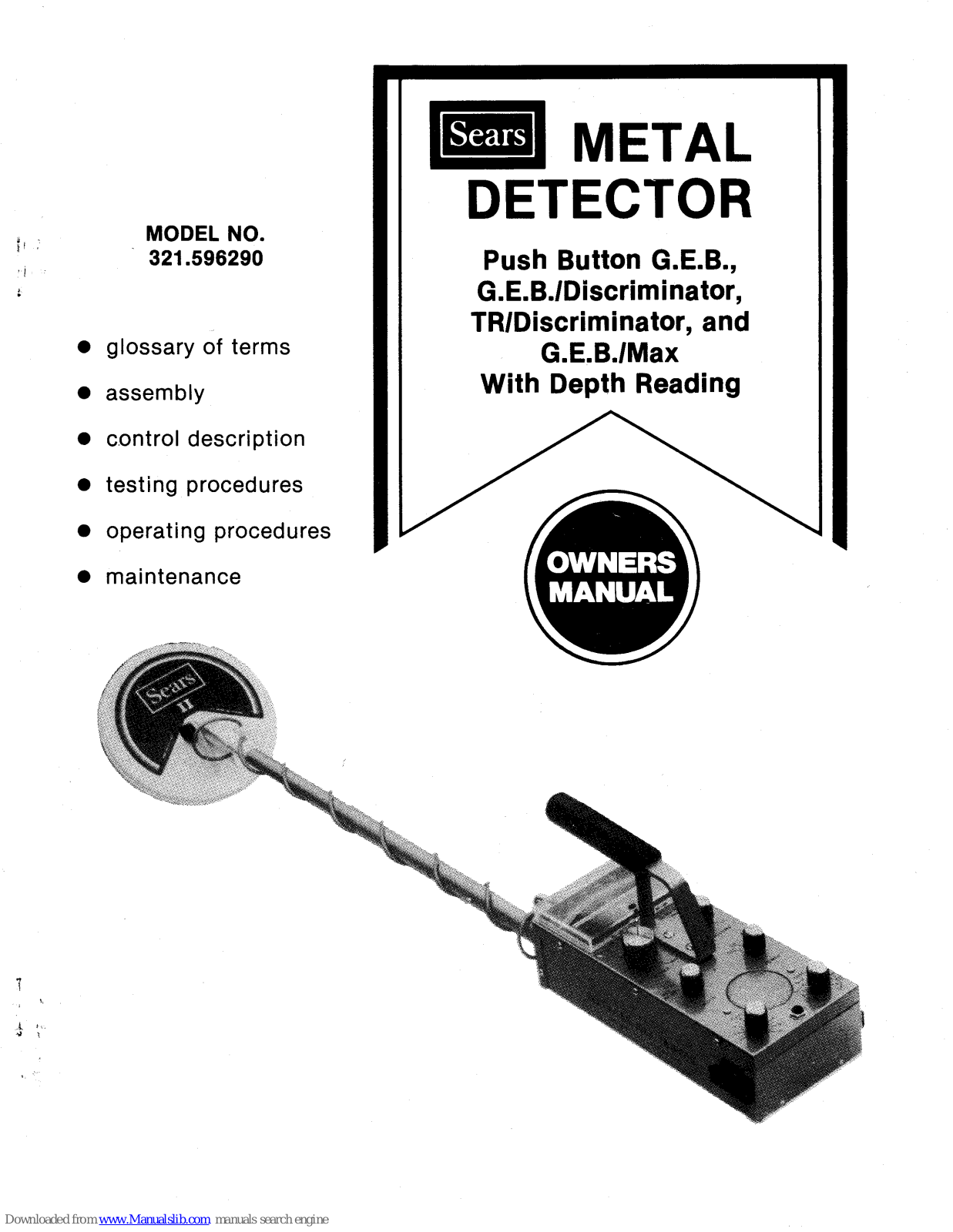 Sears 321.596290 Owner's Manual