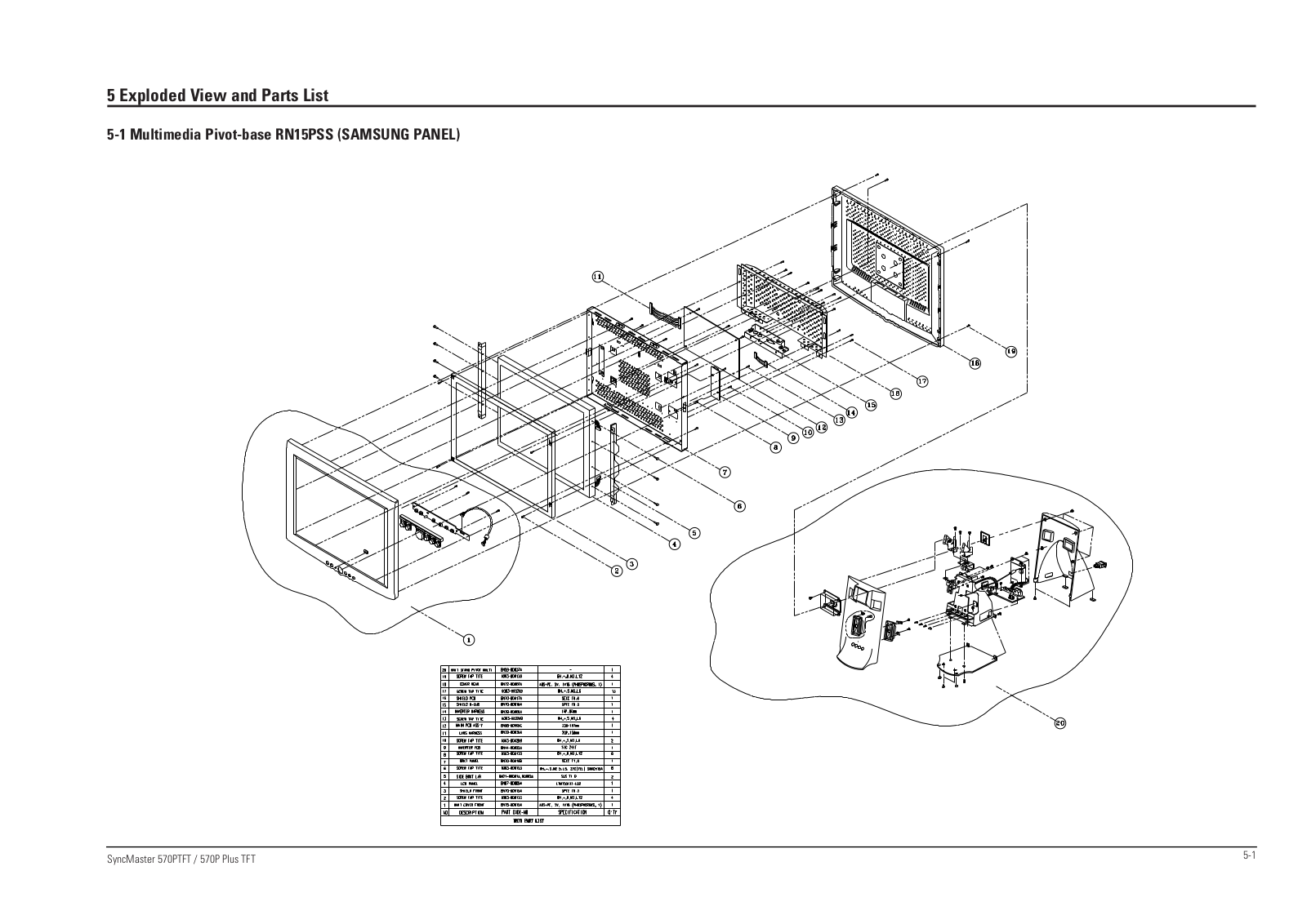 Samsung RN15PSSPN Expoioded View and Parts List