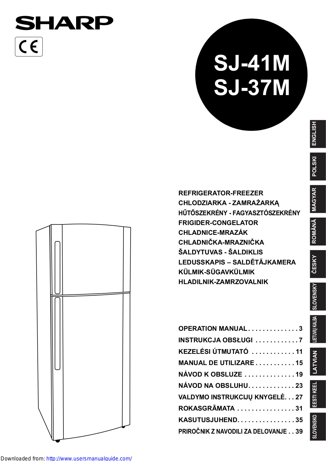 SHARP SJ-37M/41M User Manual