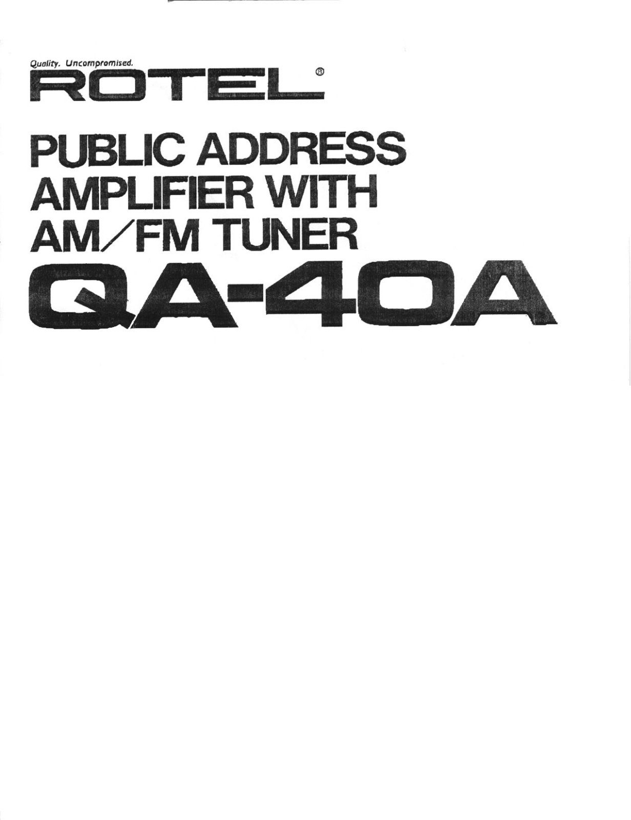 Rotel QA-40-A Schematic