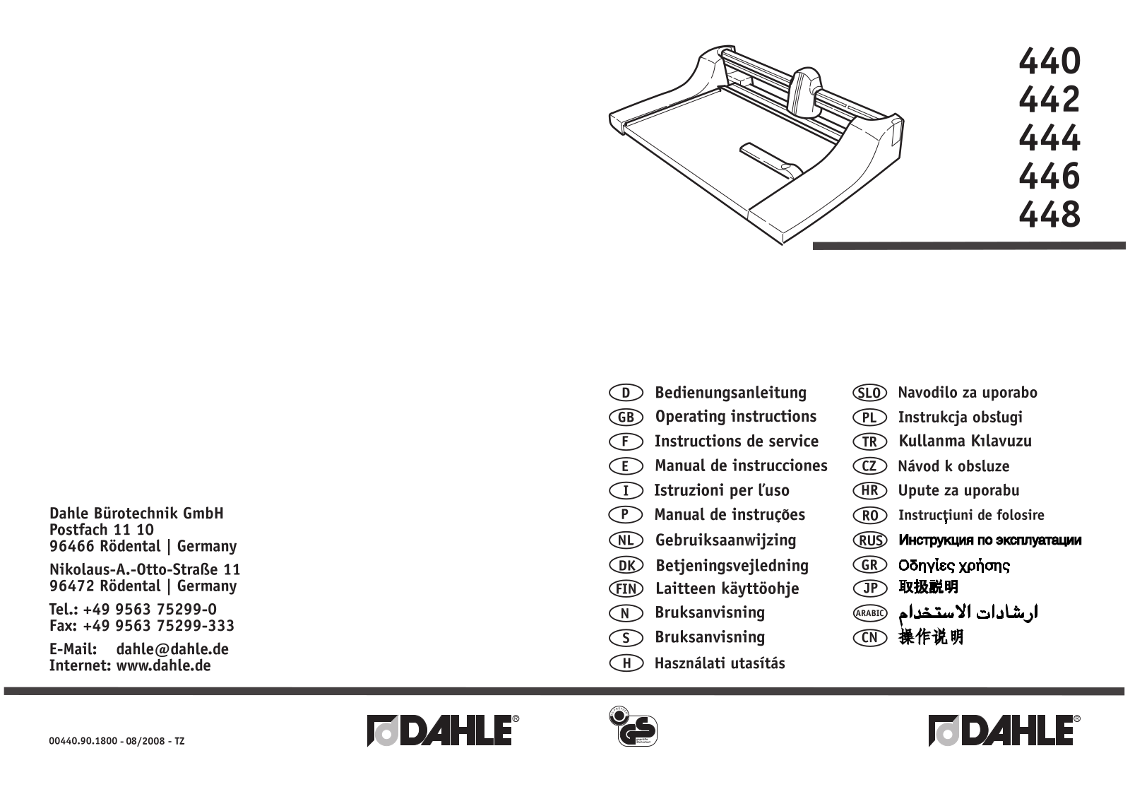 Dahle 440 User Manual