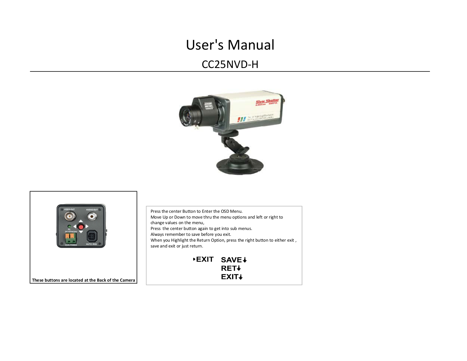 COP-USA CC25NVD-H User Manual