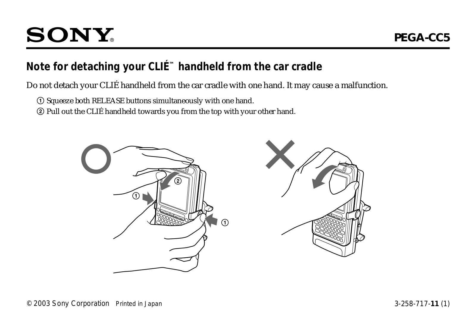 Sony PEGA-CC5 User Manual