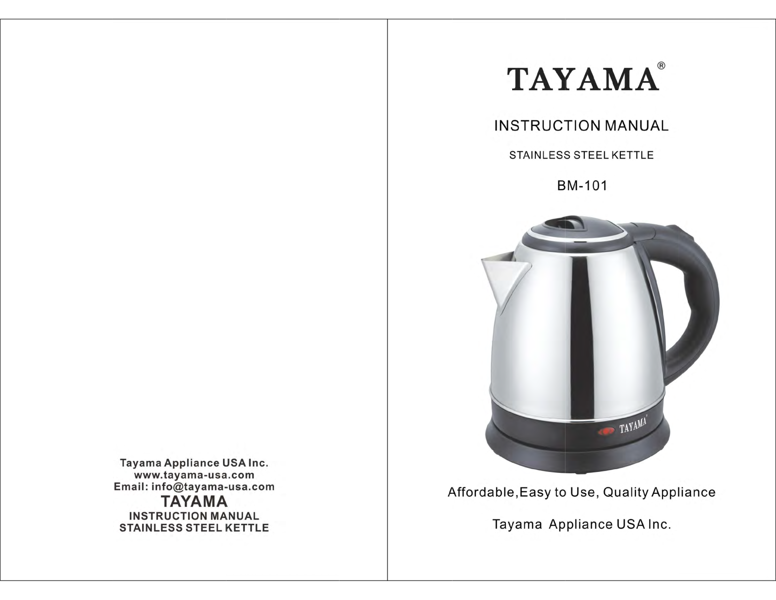 Tayama BM-101 User Manual