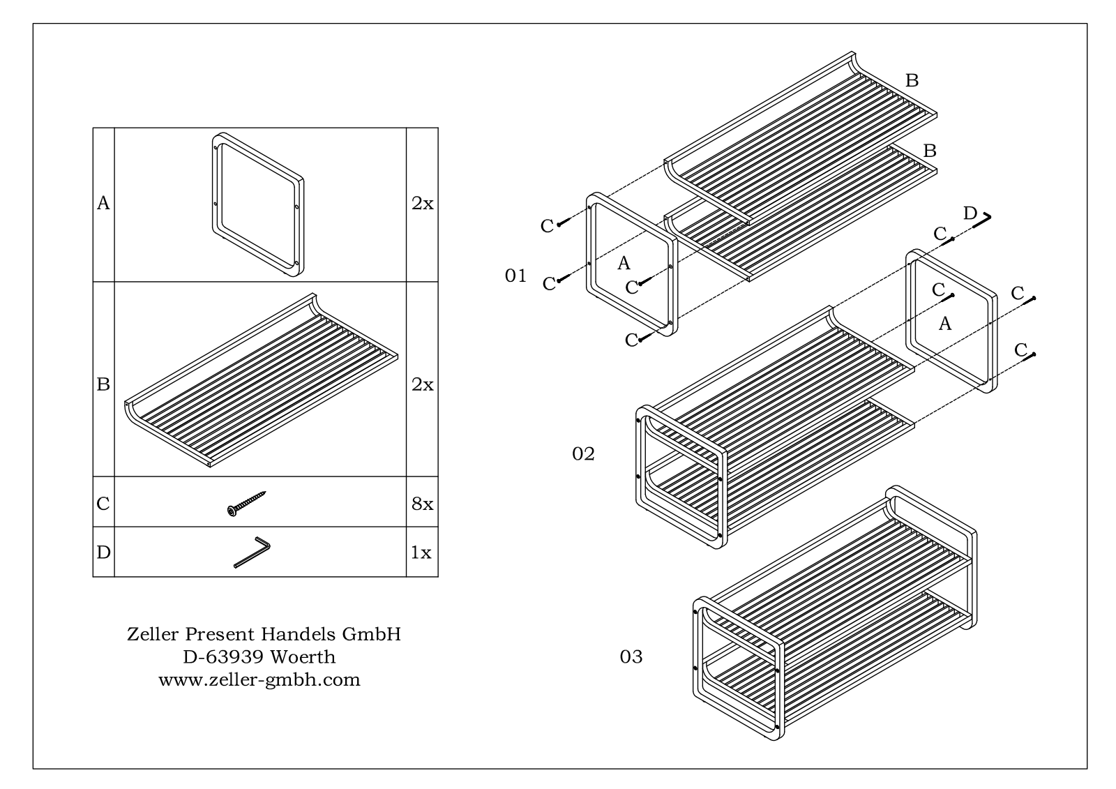 Home affaire Schuhregal Assembly instructions