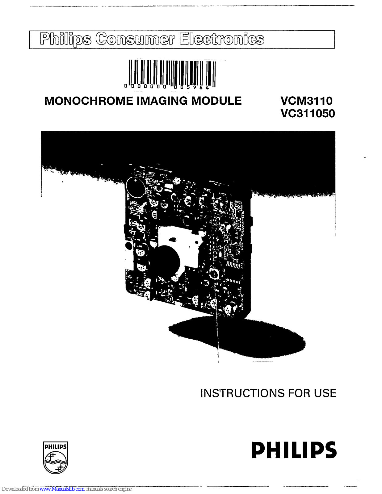 Philips VCM3110, VC311050 Instructions For Use Manual