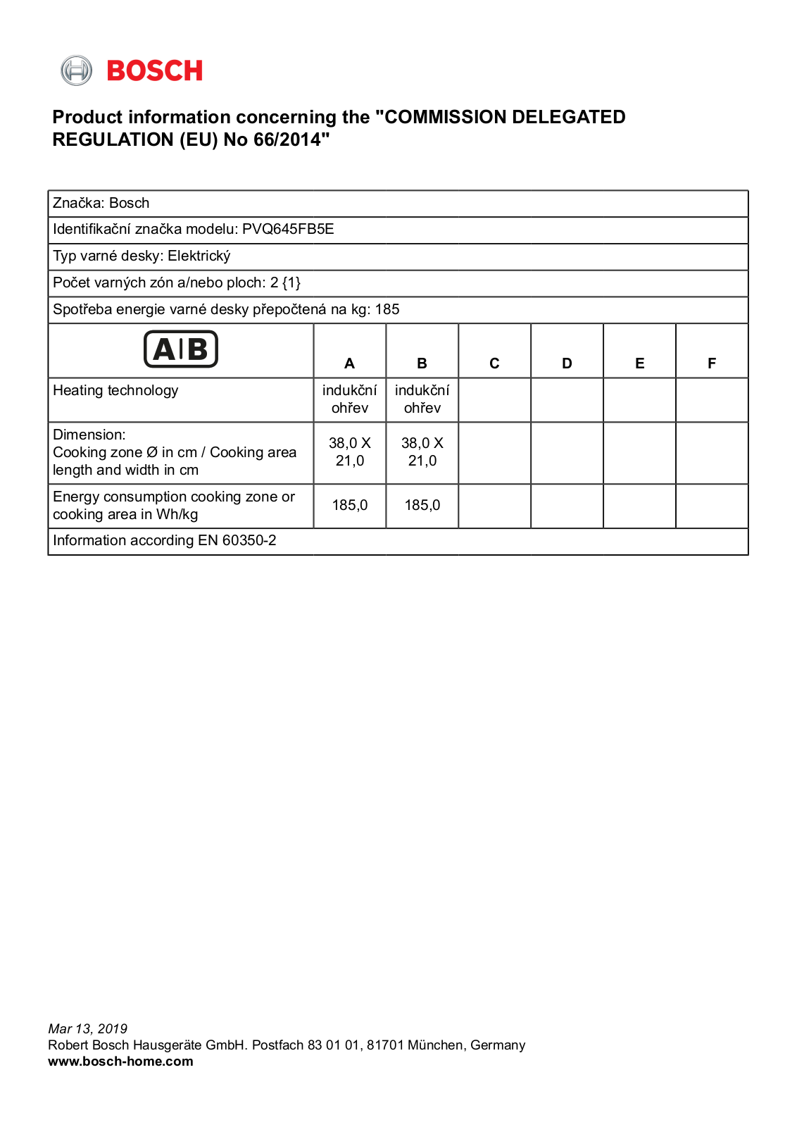 Bosch PVQ645FB5E User Manual