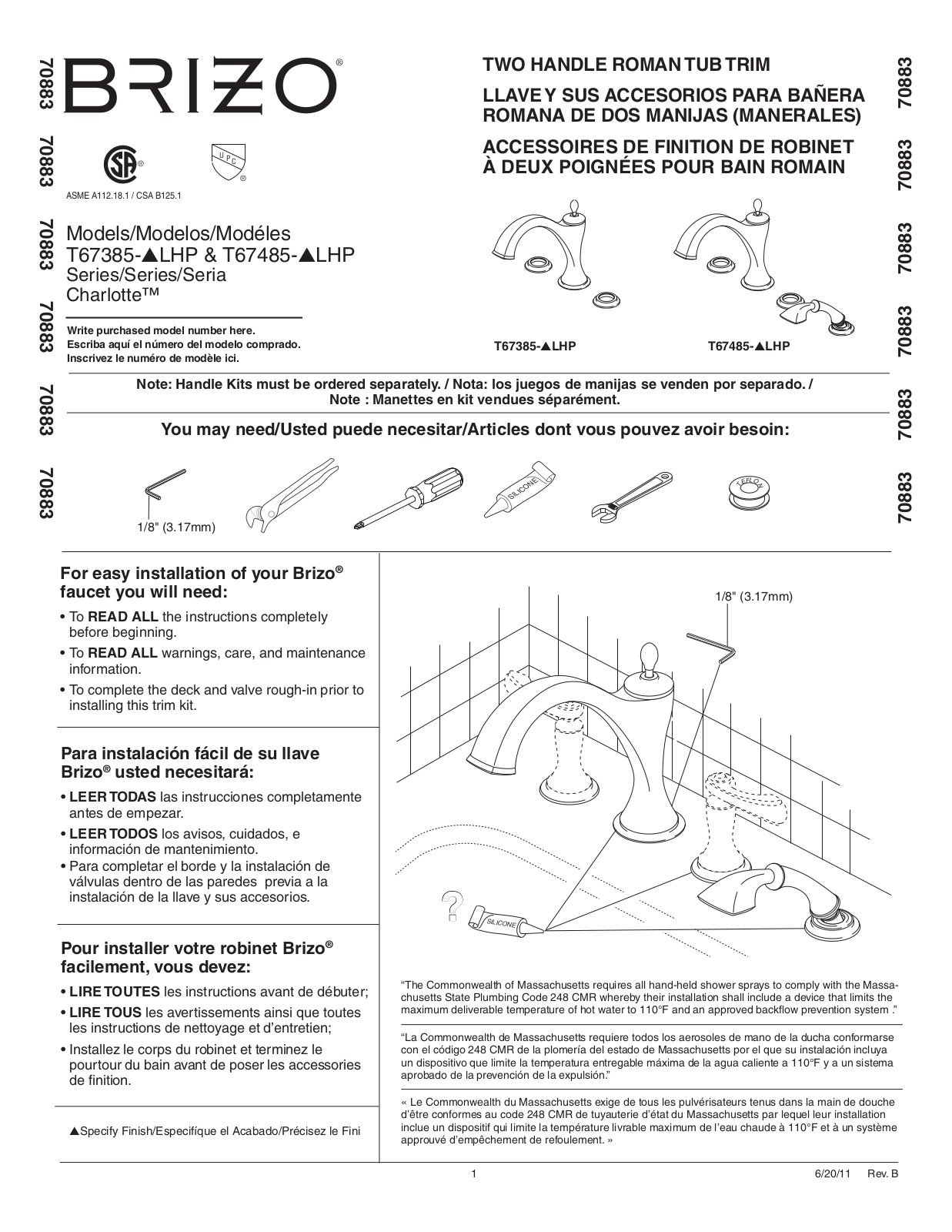 Factory Direct Hardware T67385-LHP User Manual