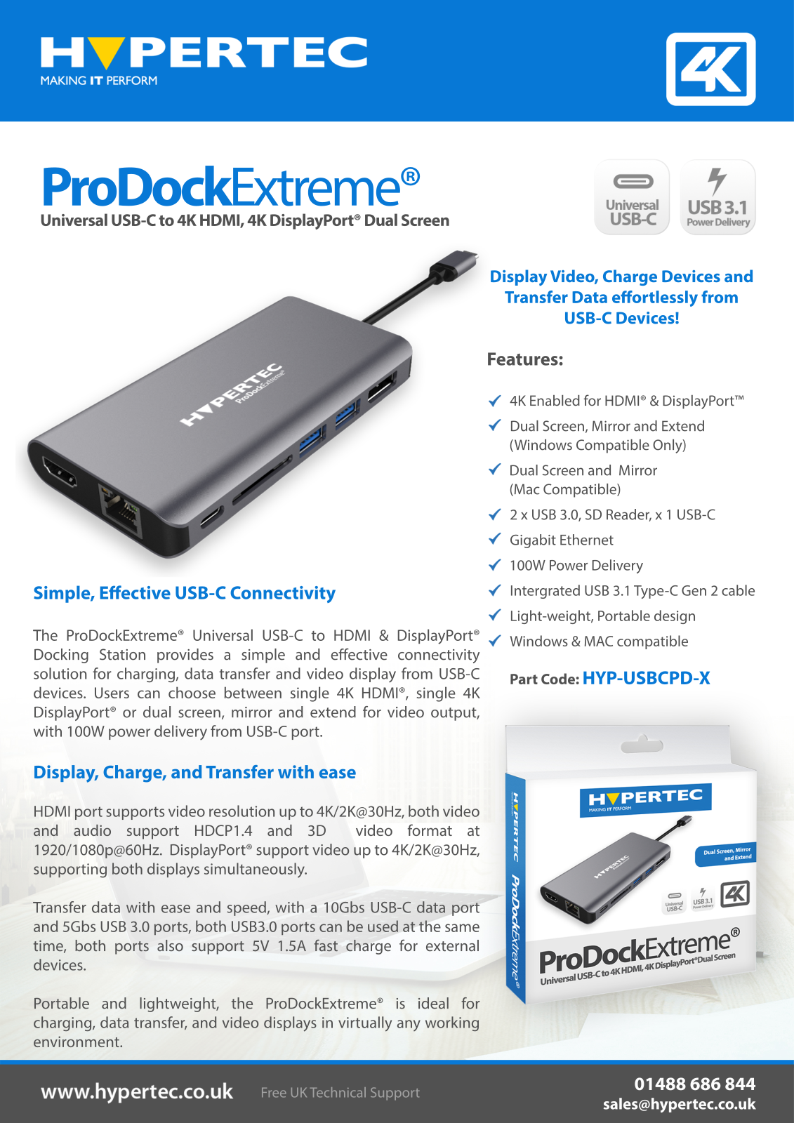 Hypertec HYP-USBCPD-X Product Data Sheet - ManualMachine.com
