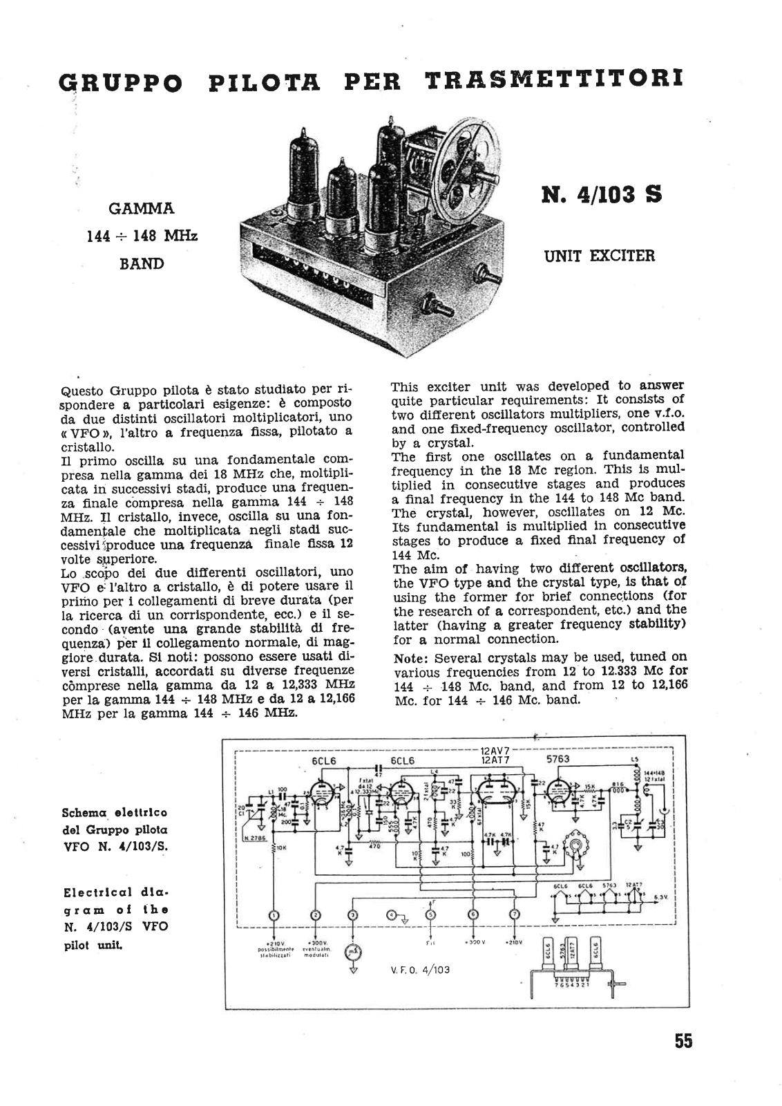 Geloso 4-103-S Service Manual