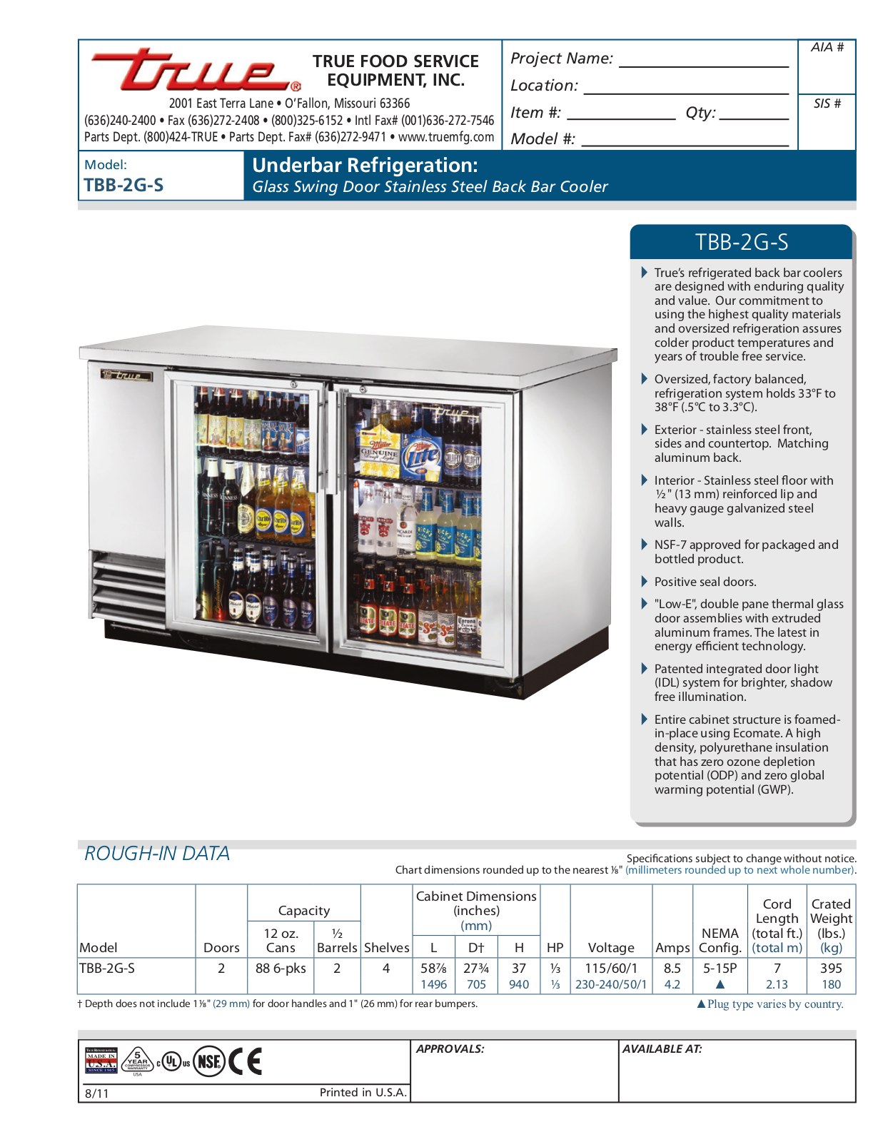 True TBB-2G-S User Manual