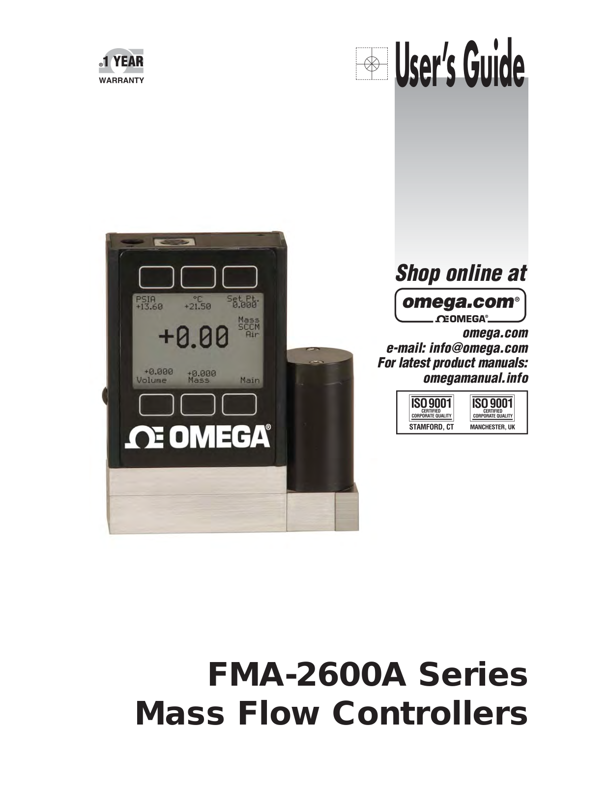 Omega Products FMA-2600A Installation  Manual