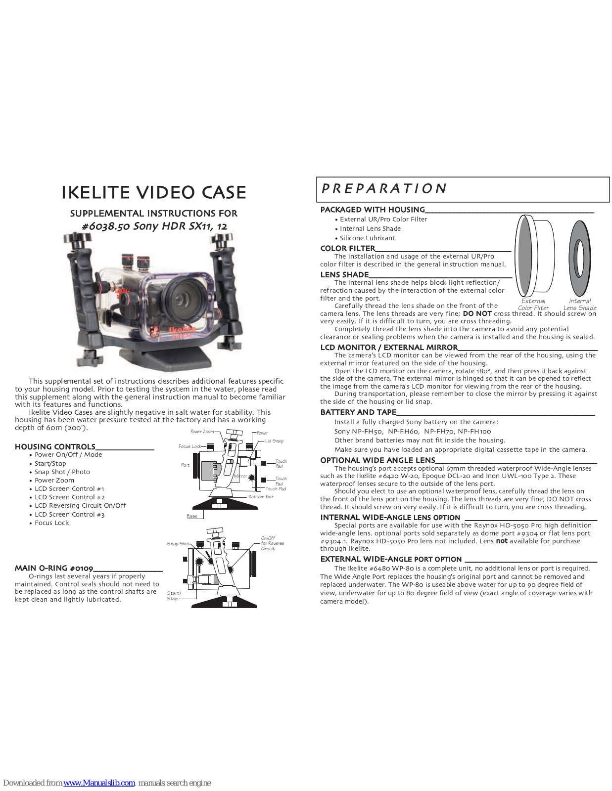 Ikelite 12, 6038.50 Supplemental Instructions