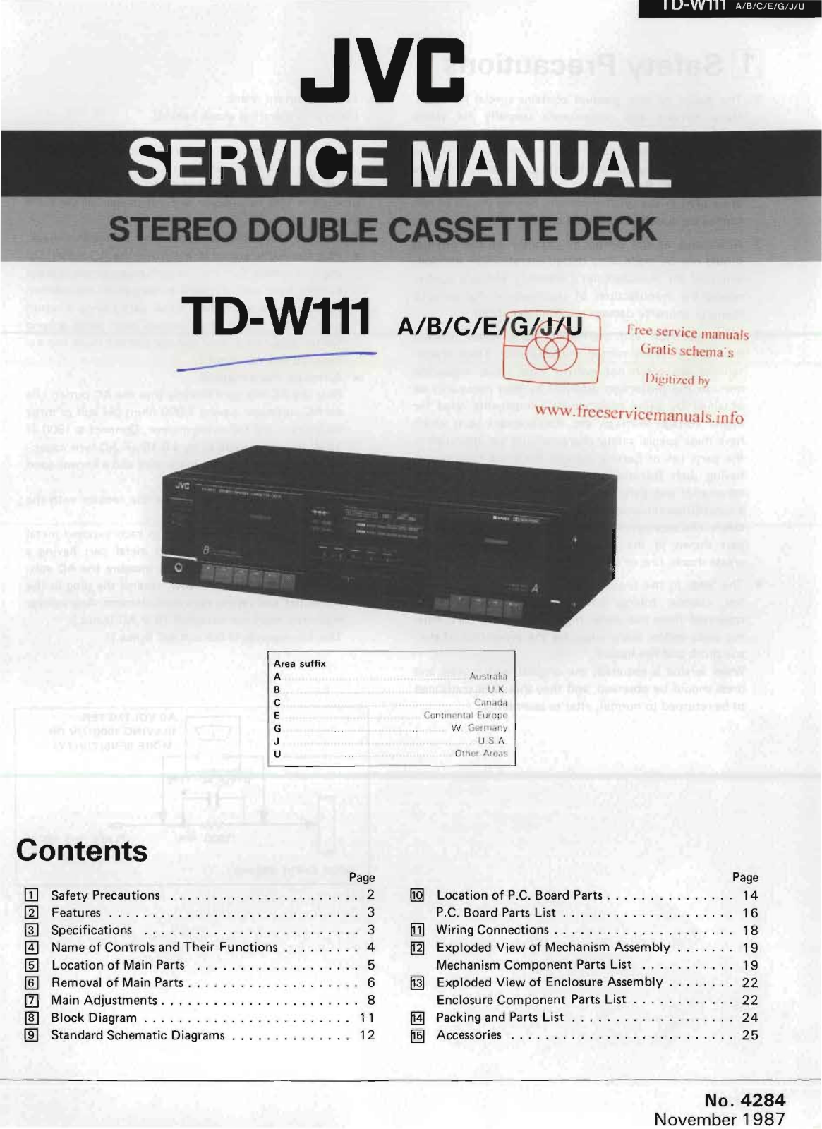 Jvc TD-W111 Service Manual