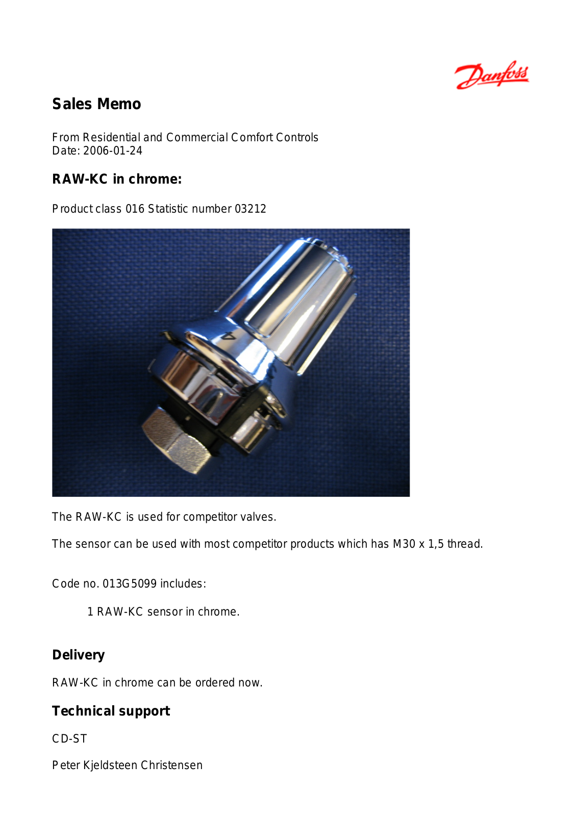 Danfoss RAW-KC Fact sheet