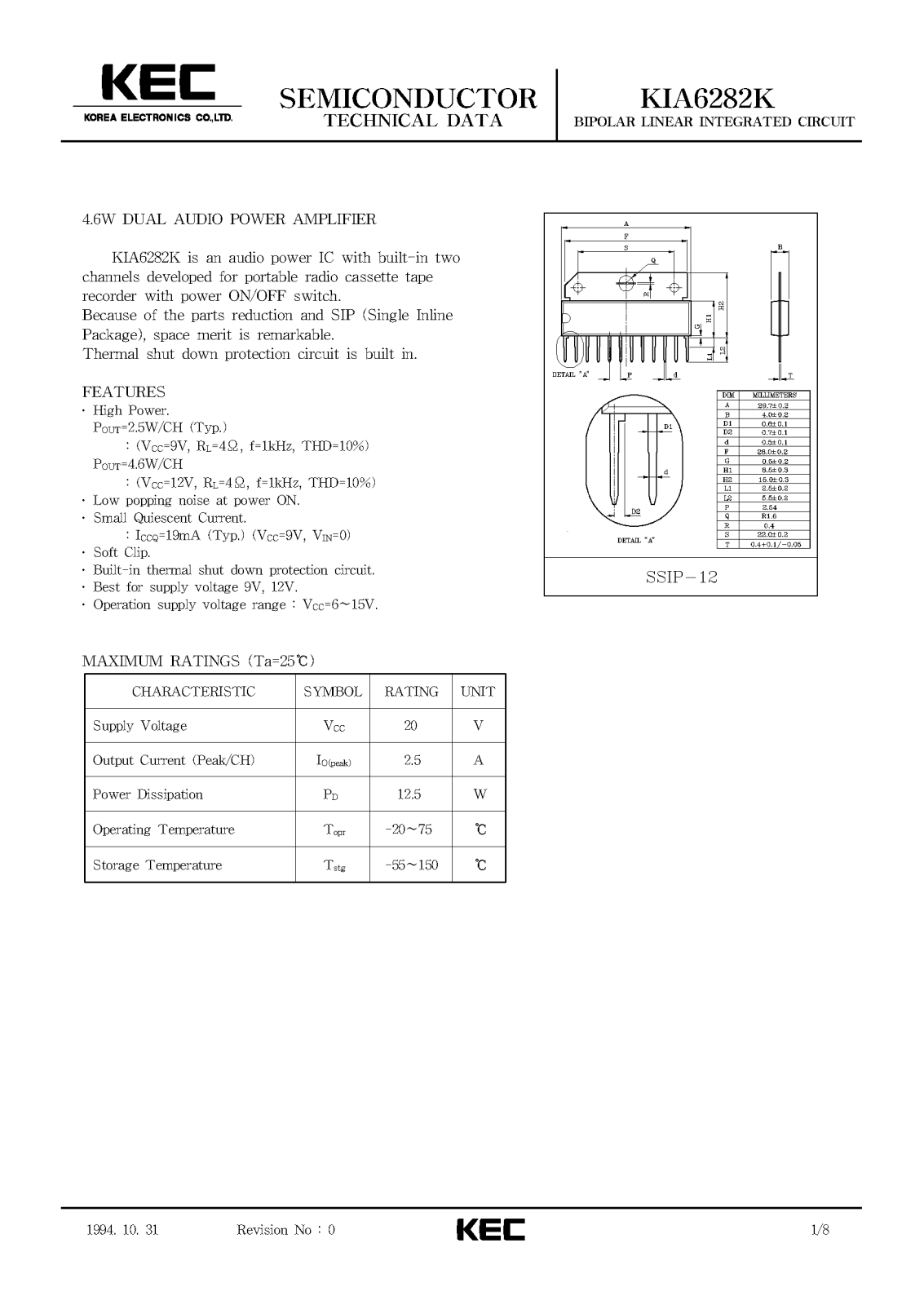 KEC KIA6282K Datasheet