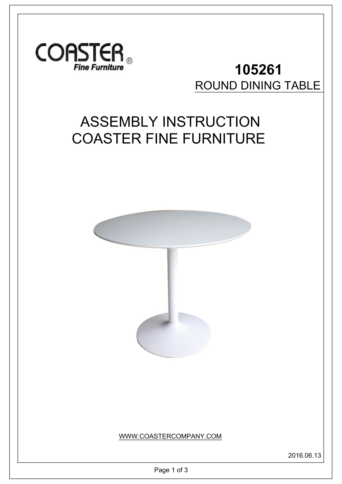 Coaster 105261 Assembly Guide - ManualMachine.com