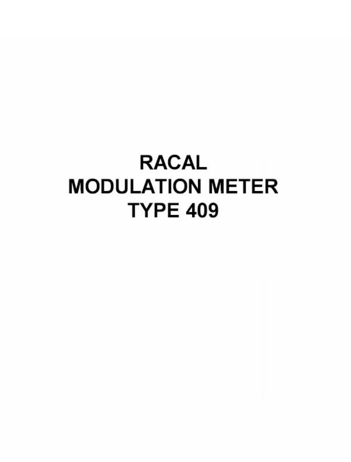 Racal 409 Service manual