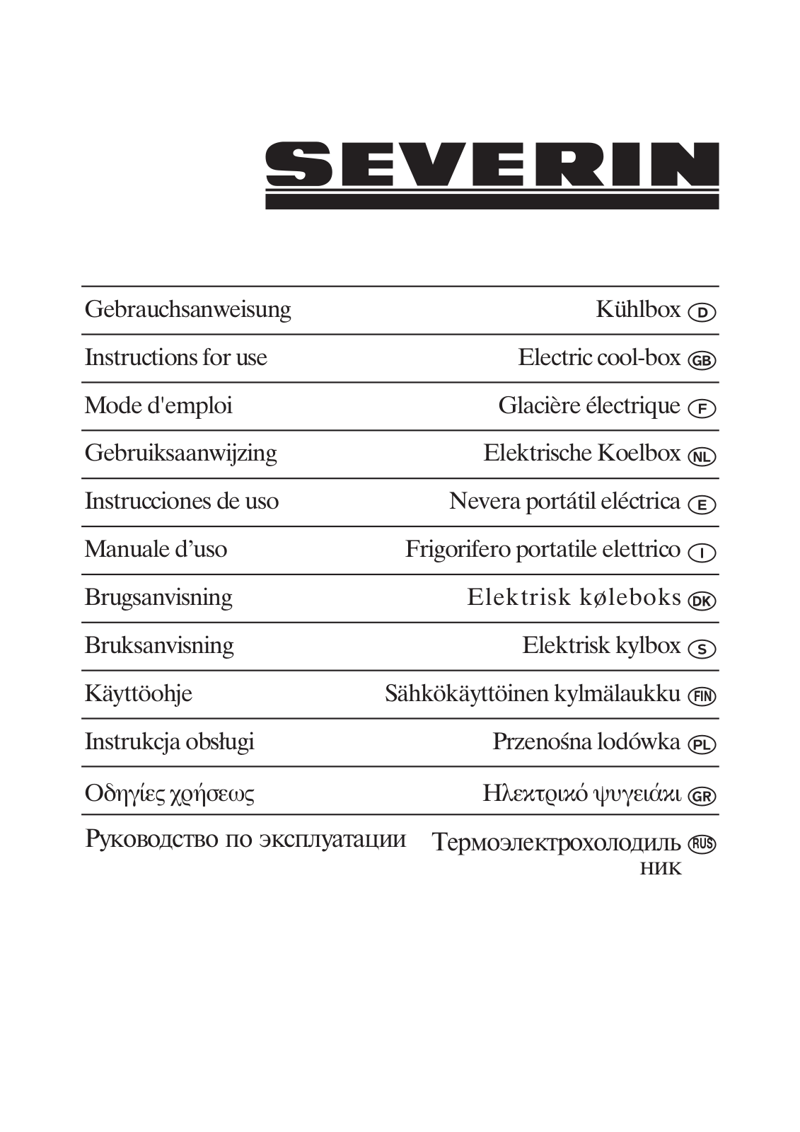 Severin KB 2921 User Manual