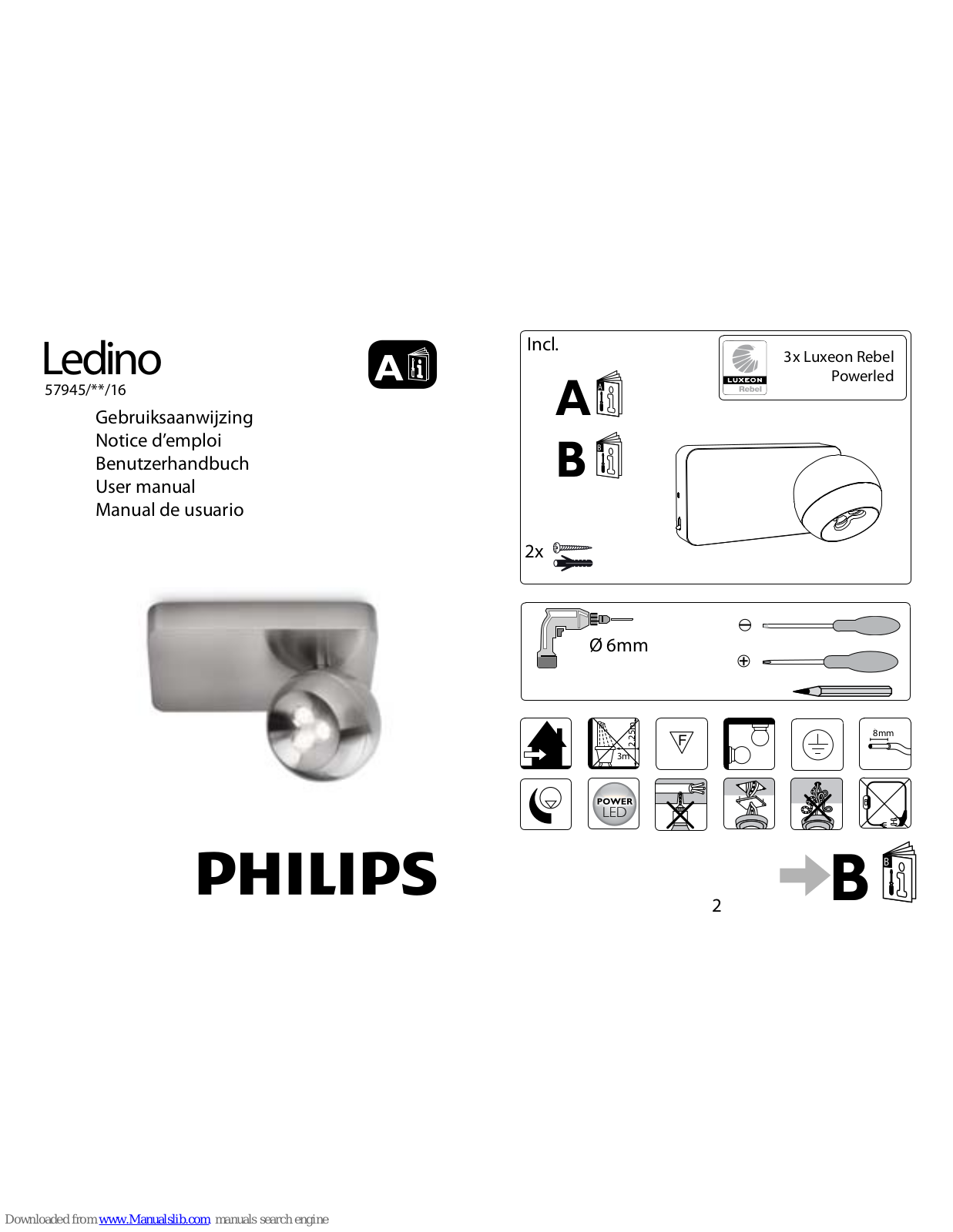 Philips 57945-17-16, 57945-31-16, Ledino 57945/**/16 User Manual