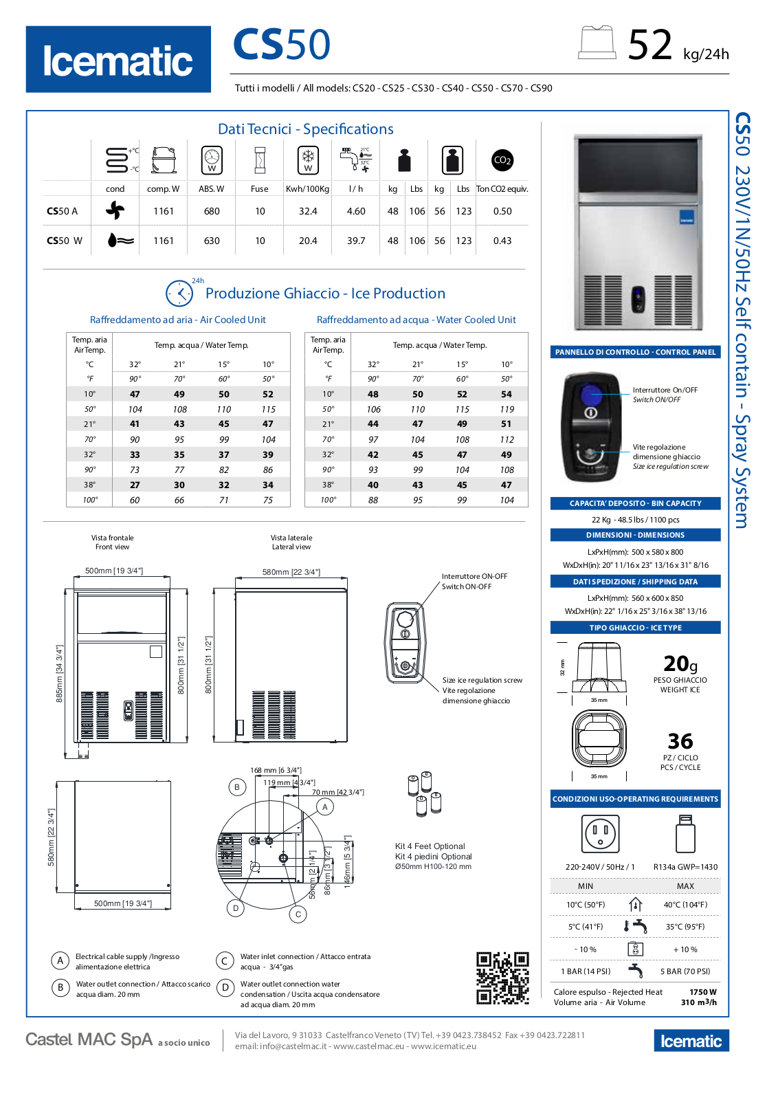 Icematic CS50 Datasheet