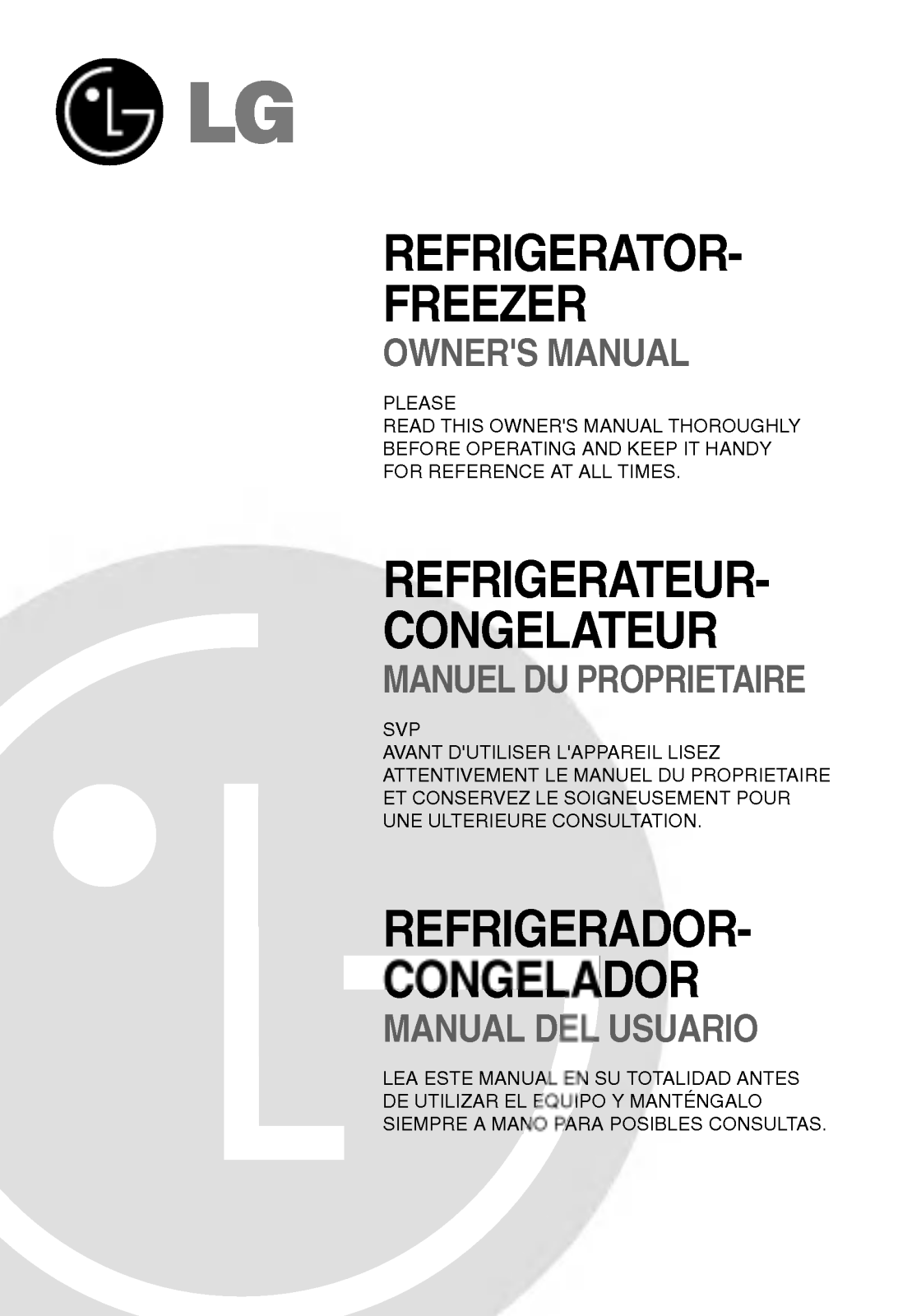 LG GR-652ABP Owner’s Manual