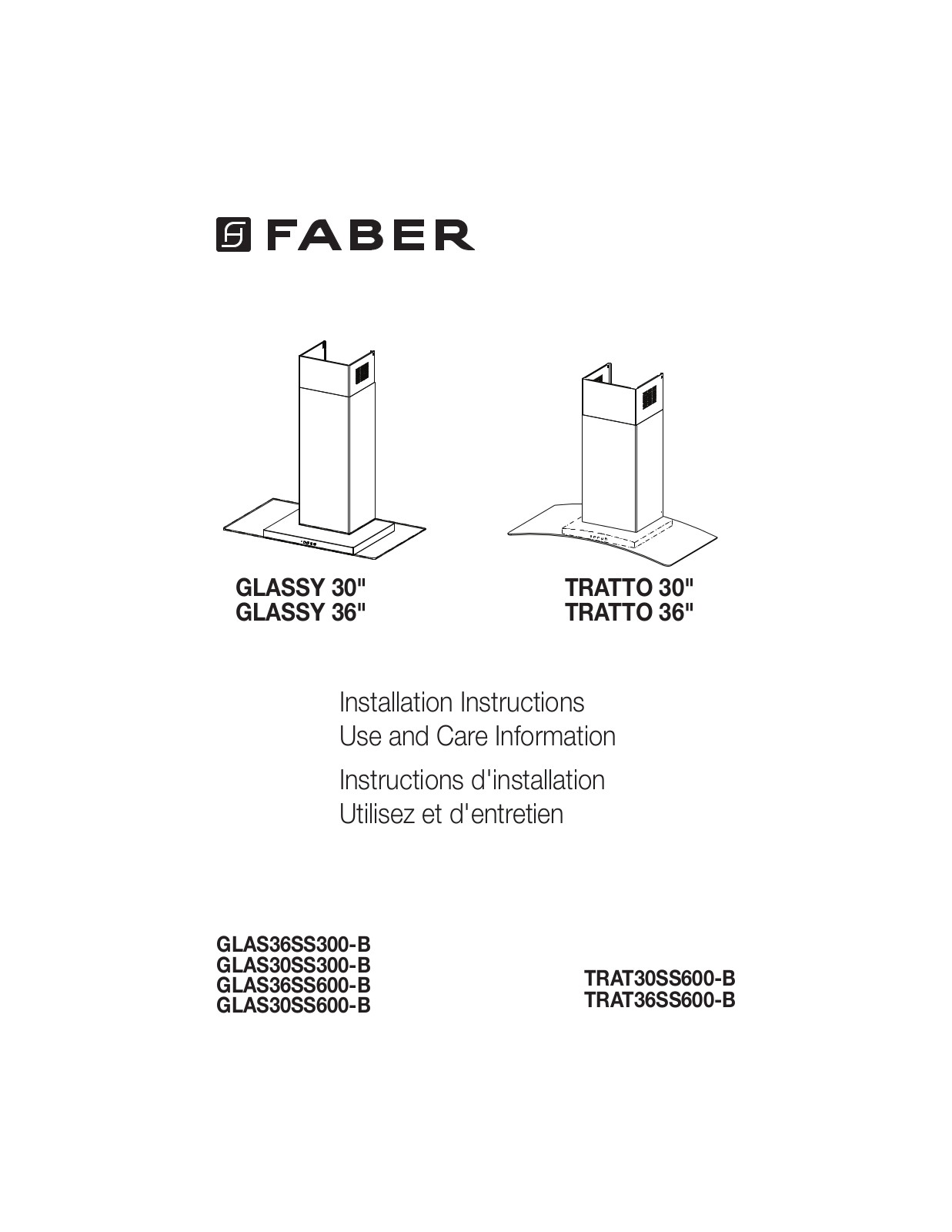 Faber GLAS30SS600B, GLAS36SS300B User Manual