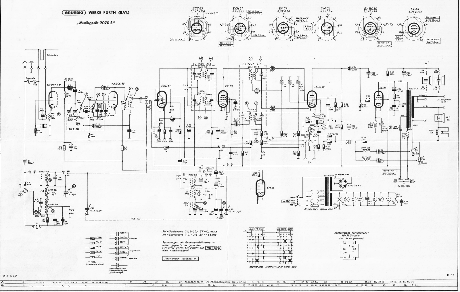 Grundig 2070-S Schematic