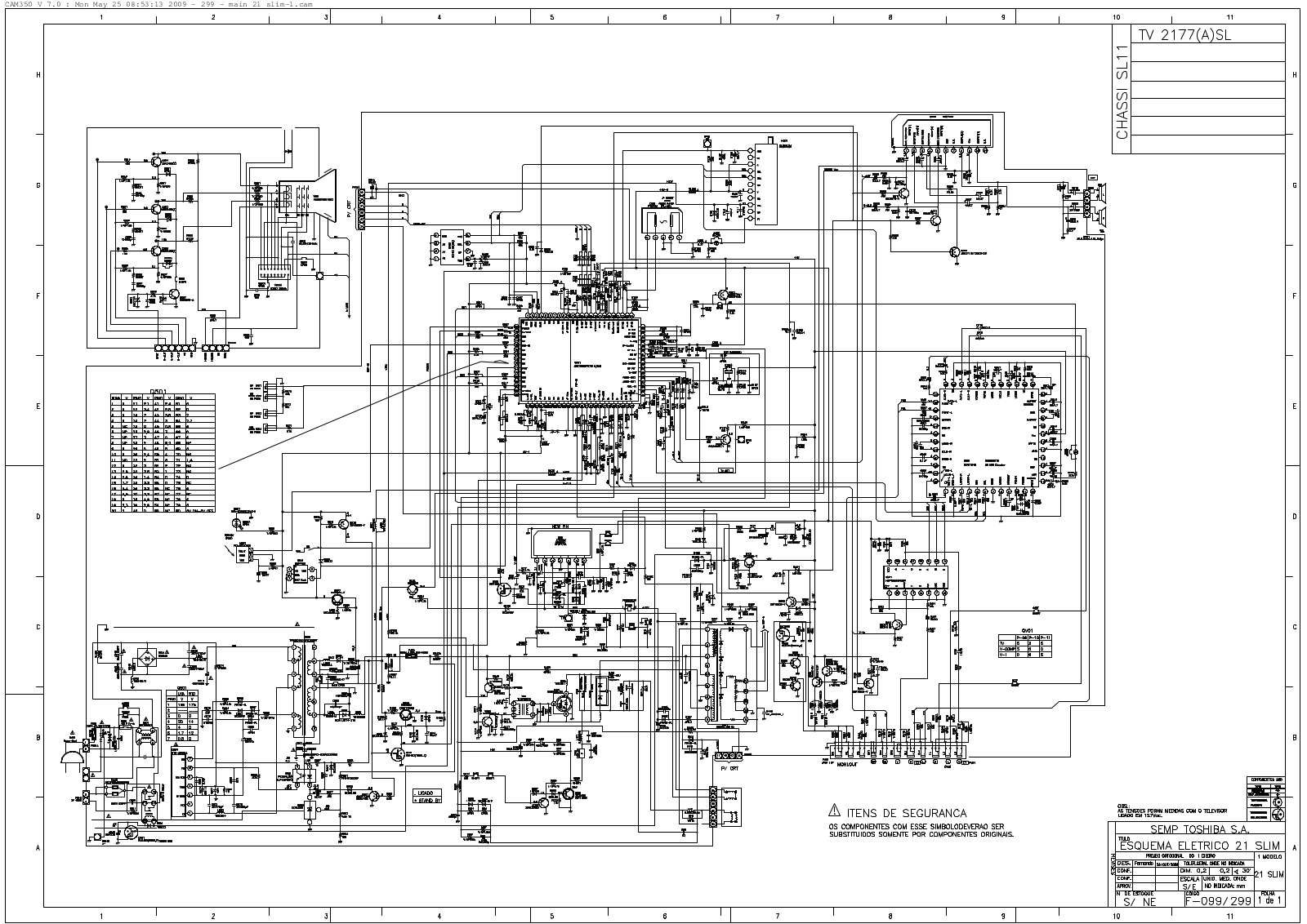 Toshiba TV-2177(A)SL Schematic