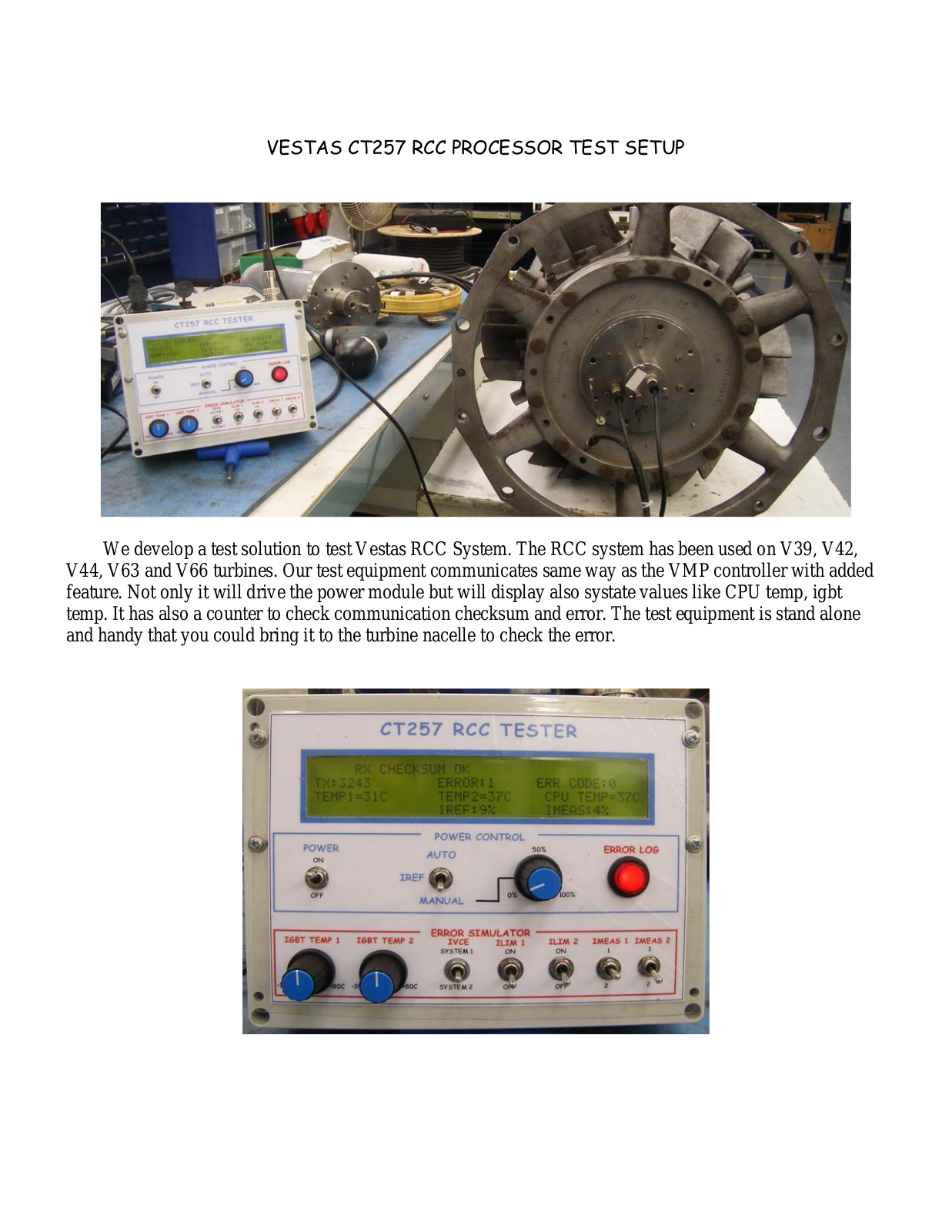 VESTAS CT257 Service Manual