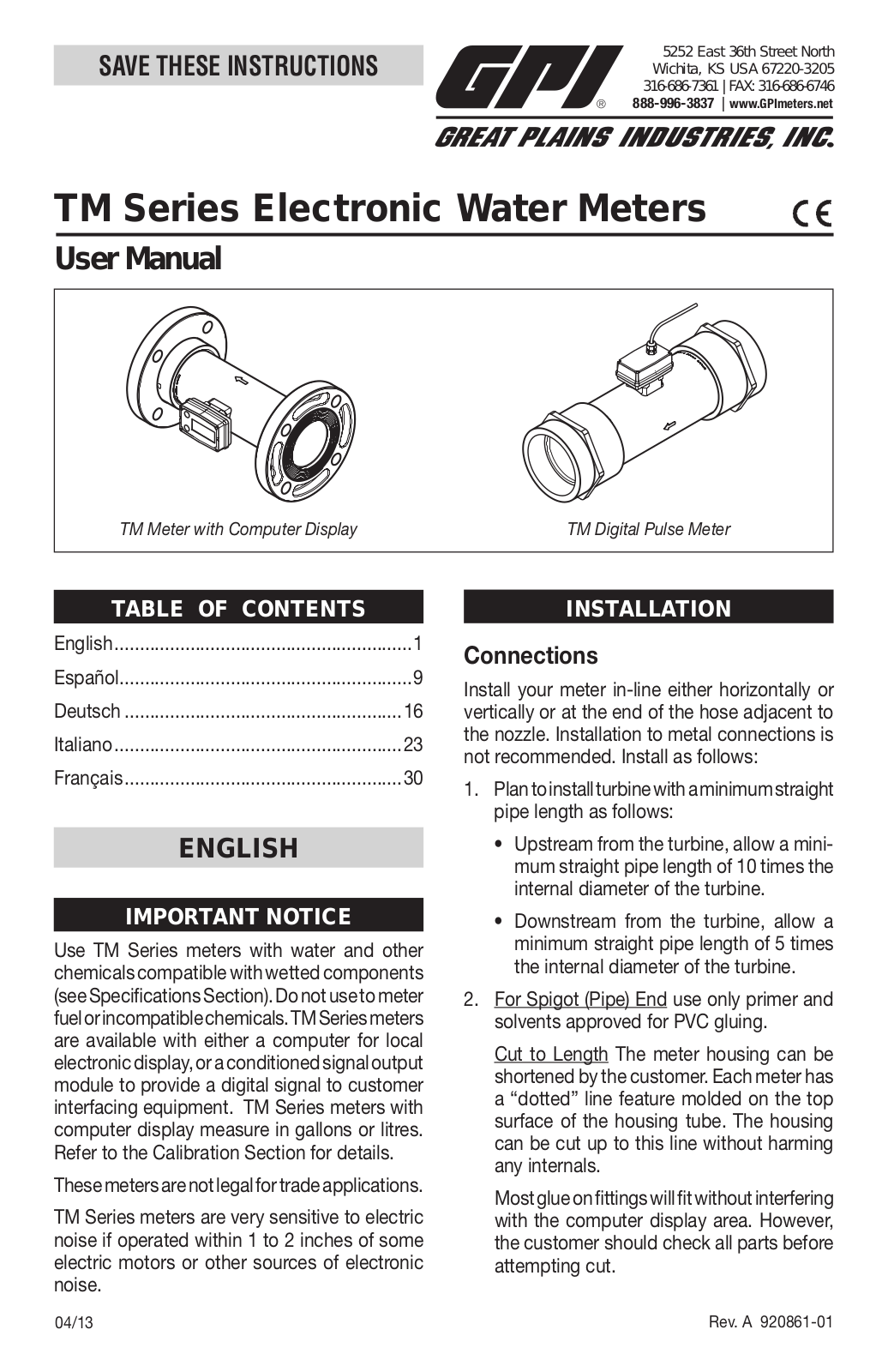 GPI TM Operating Manual