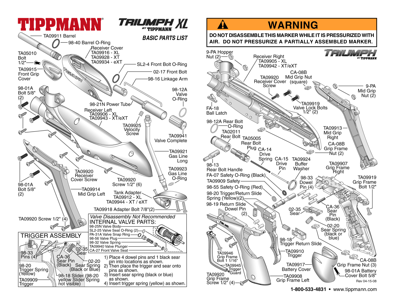 Tippmann Triumph XL User Manual