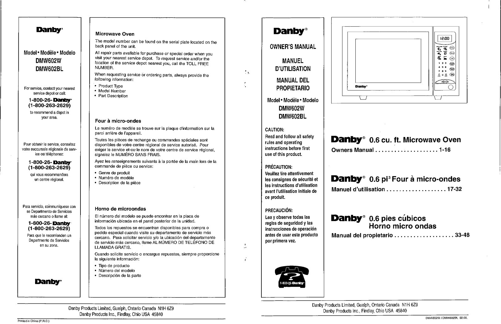 Danby DMW602 User Manual