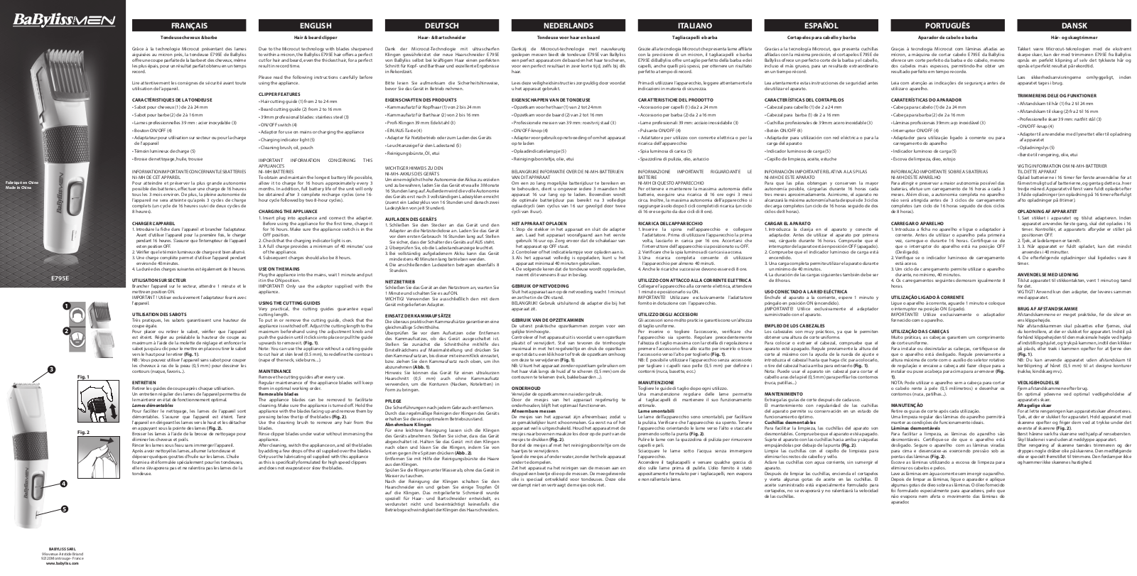 BaByliss E795E operation manual